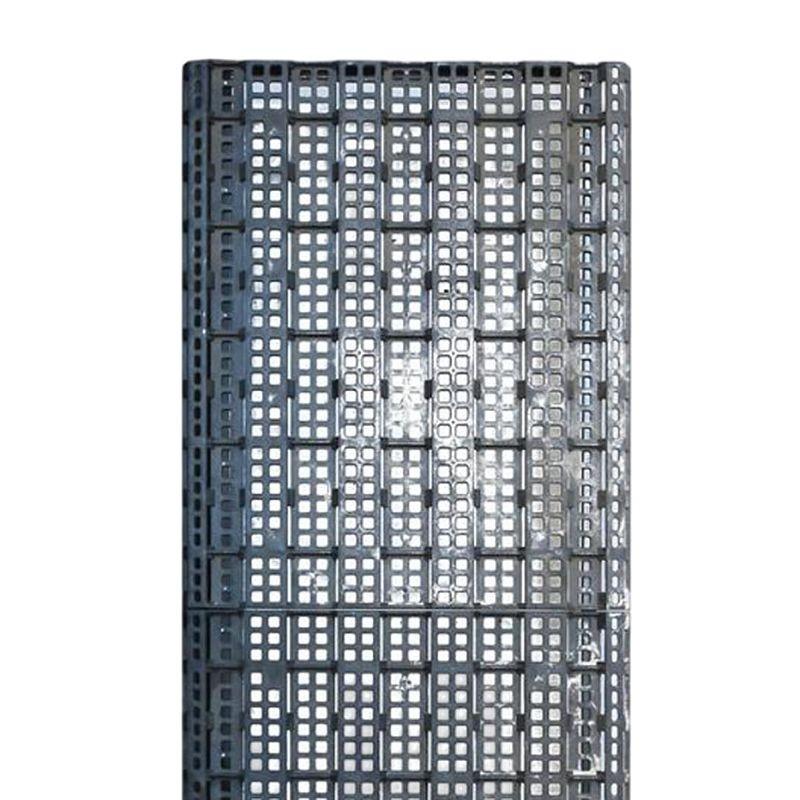 8' foot Industrial loft wall divider featuring resin composite wall in two 4' X 4' sections with geometric cutouts. These panels are mounted to a steel square tubular frame. Price is for a single 8' wall divider. 
We can accommodate your special