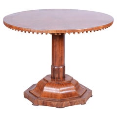 Unique Restored Austrian Biedermeier Walnut Folding Round Dining Table, 1820s