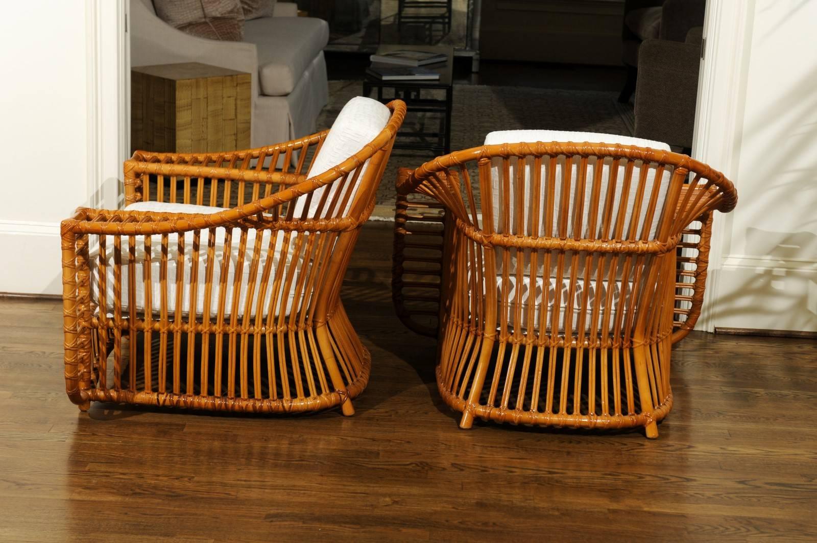 Unique Restored Pair of Tiara Lounge or Club Chairs by Henry Olko, circa 1979 In Excellent Condition In Atlanta, GA