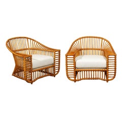 Unique Restored Pair of Tiara Lounge or Club Chairs by Henry Olko, circa 1979