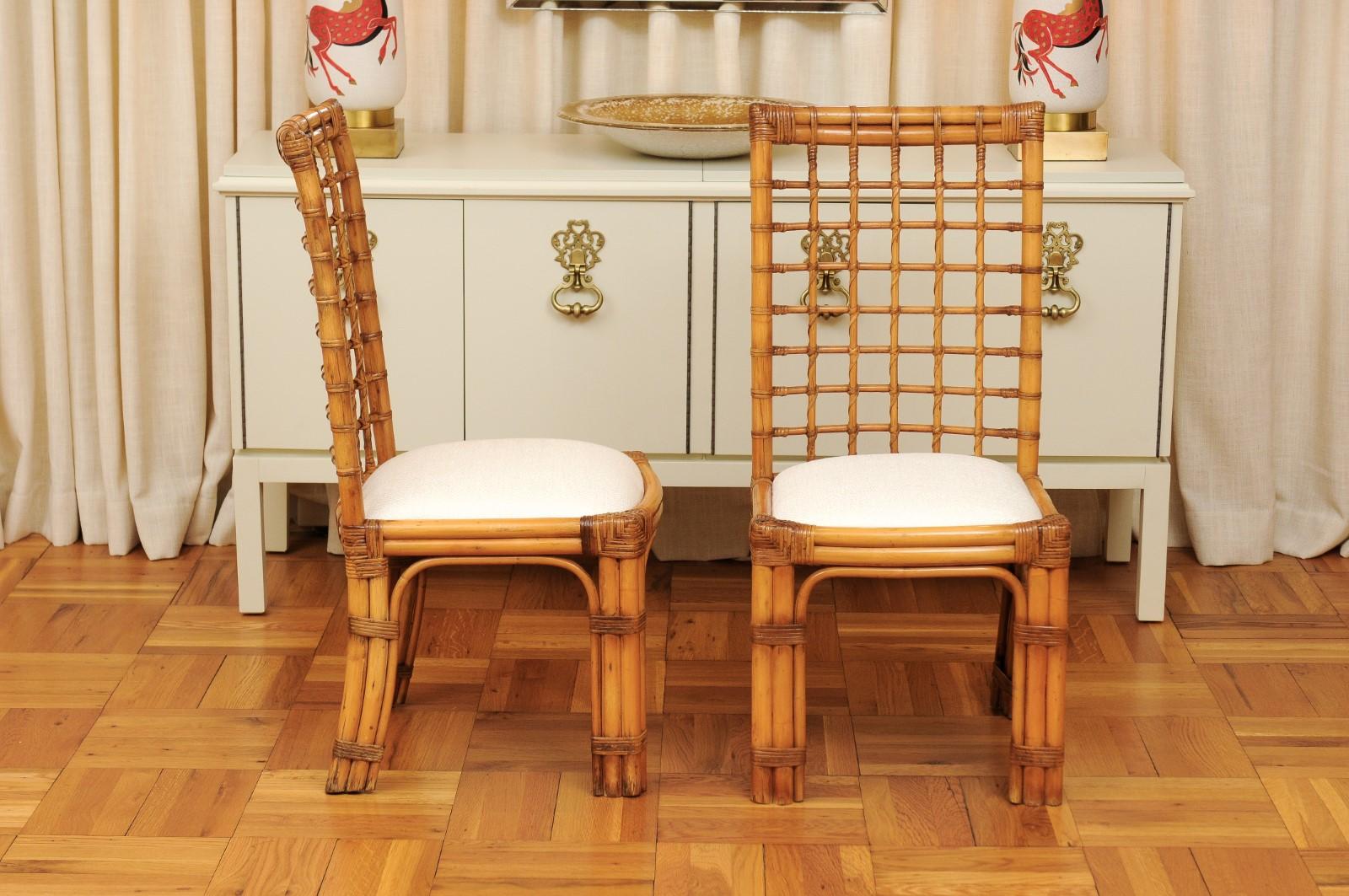 Unique Restored Set of 8 Square Series Dining Chairs by Henry Olko, circa 1979 In Excellent Condition For Sale In Atlanta, GA