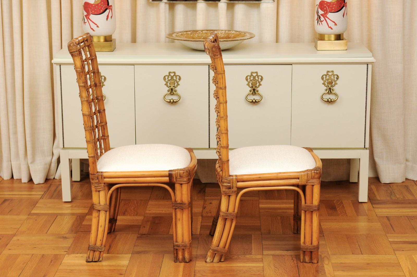 Late 20th Century Unique Restored Set of 8 Square Series Dining Chairs by Henry Olko, circa 1979 For Sale