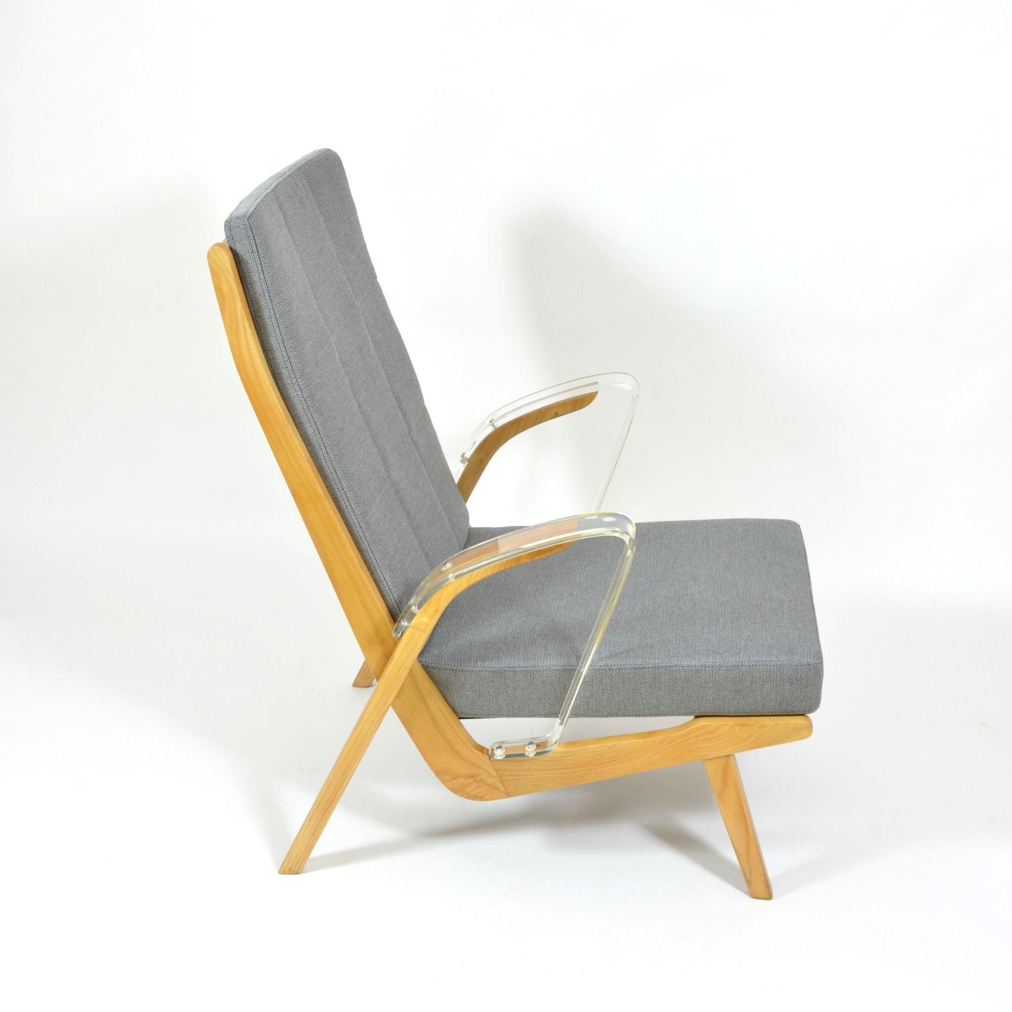 Late 20th Century Unique Retro Armchairs from 1970s with Armrests Made of Plexiglass