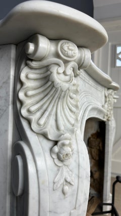 Unique Richly Detailed Antique Shell Mantelpiece