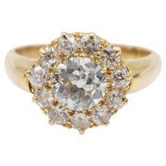 Unique ring with 2.10 ct old brilliant-cut diamonds.