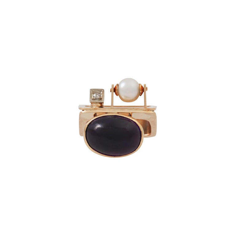 Oval Cabochon Amethyst Ring main image 0