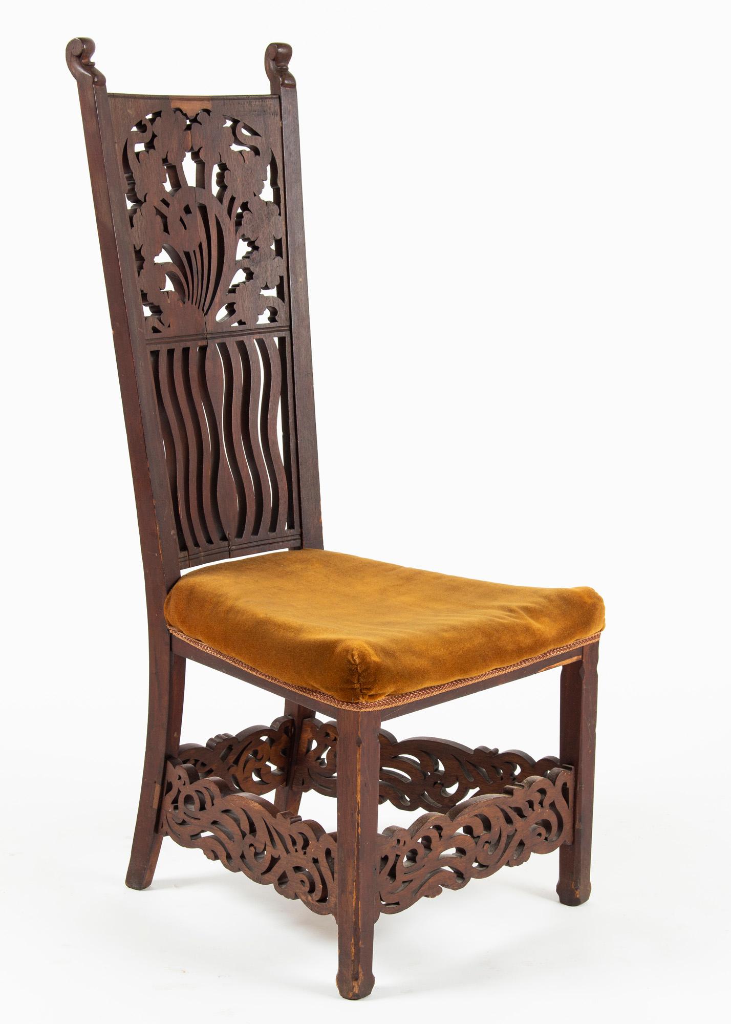 Unique Rippl-Rónai József Art Nouveau Chairs, circa 1900s For Sale 1