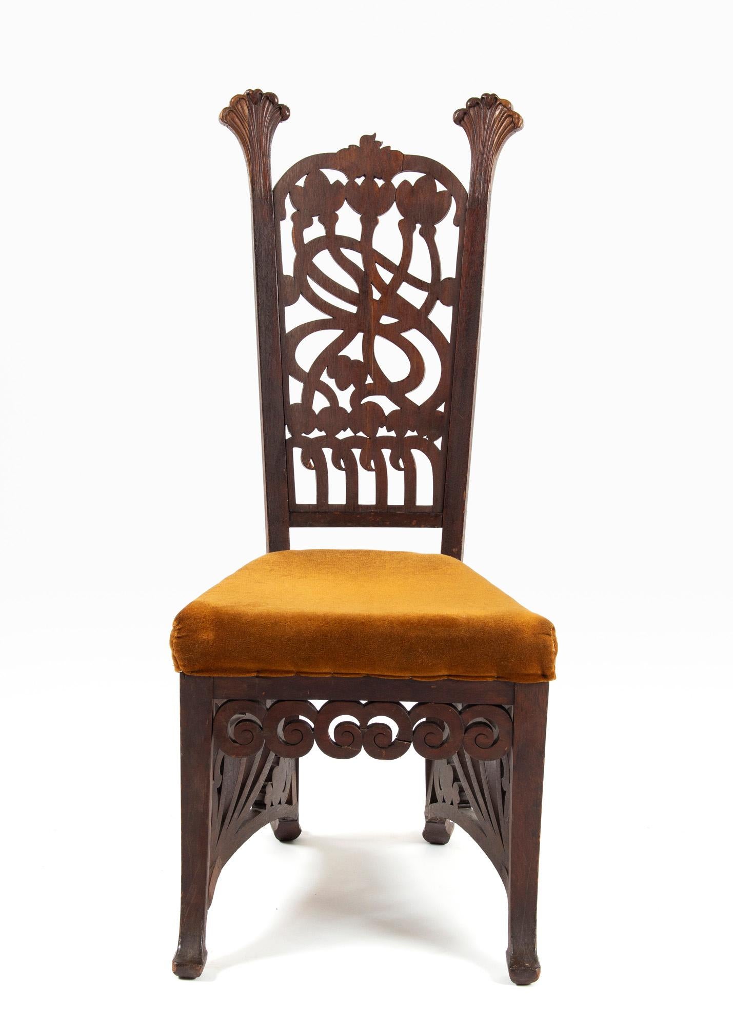 Unique Rippl-Rónai József Art Nouveau Chairs, circa 1900s For Sale 4