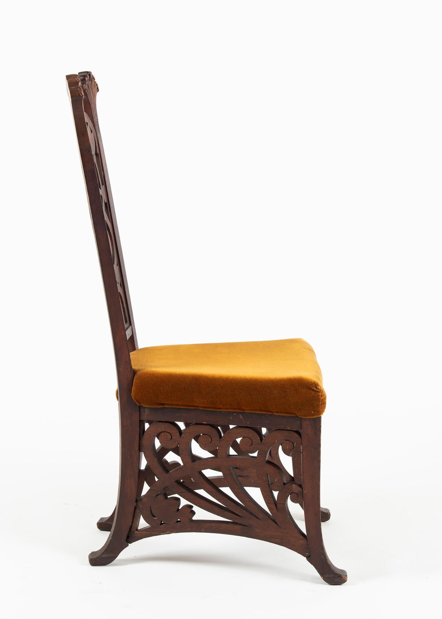 Unique Rippl-Rónai József Art Nouveau Chairs, circa 1900s For Sale 8