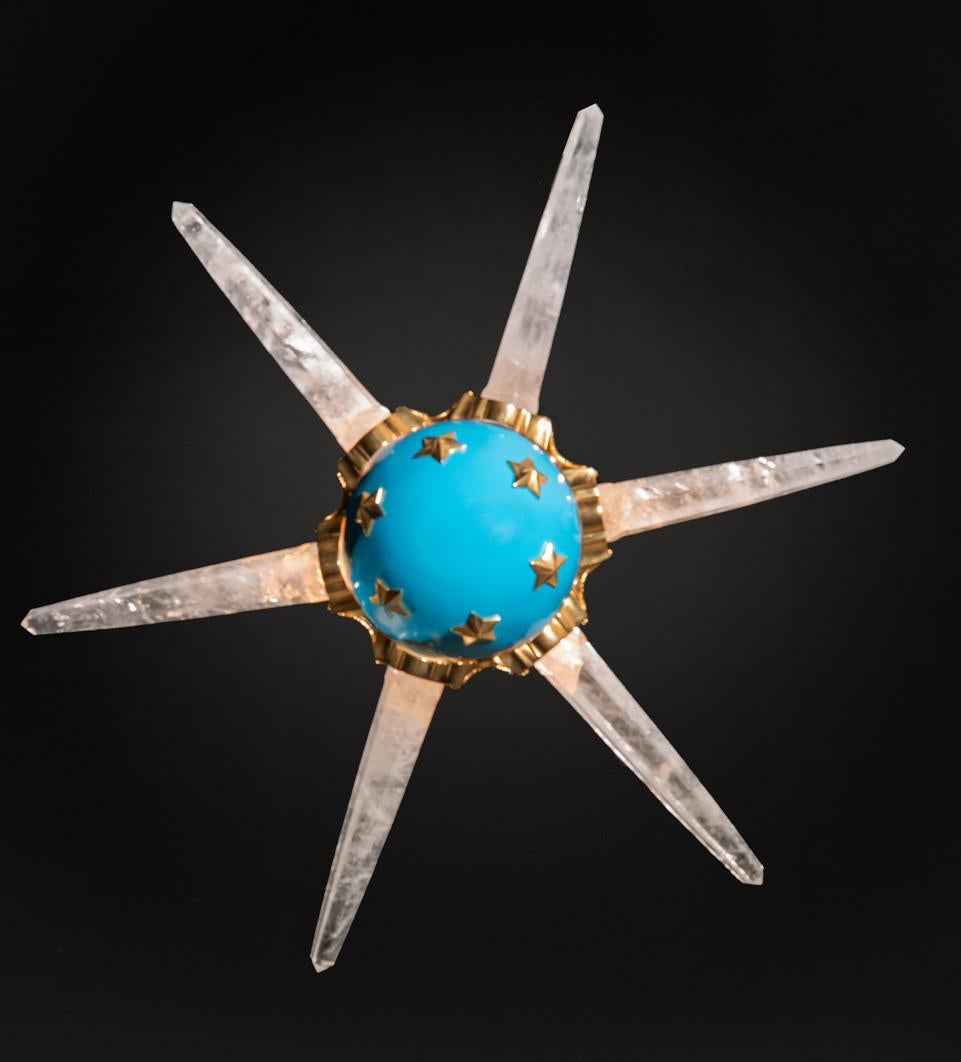 Charles X Unique Rock Crystal Chandelier, Constellation Model by Alexandre Vossion