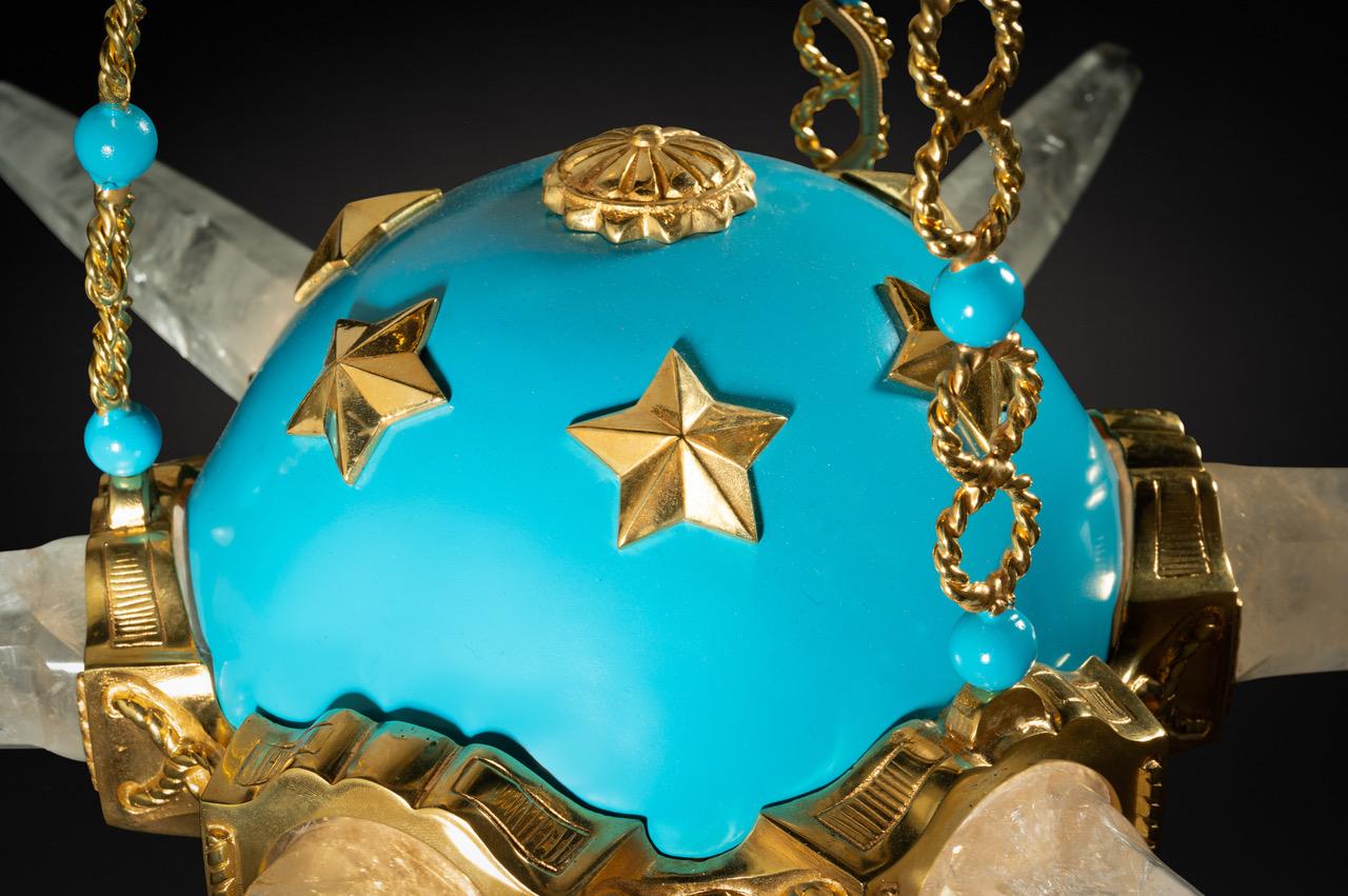 Hand-Carved Unique Rock Crystal Chandelier, Constellation Model by Alexandre Vossion