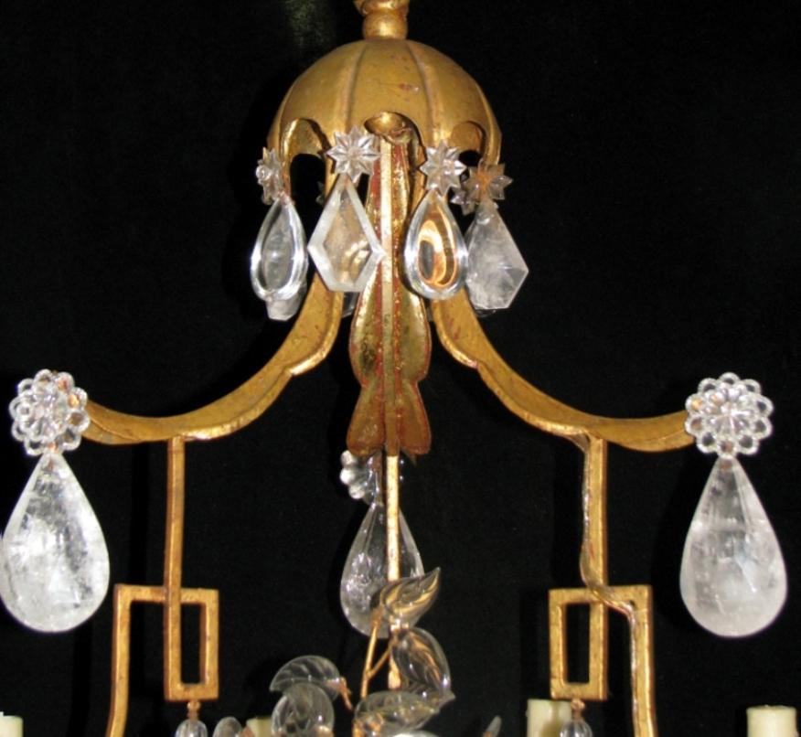 Unique  Rock Crystal chandelier, Faberge esque For Sale 4