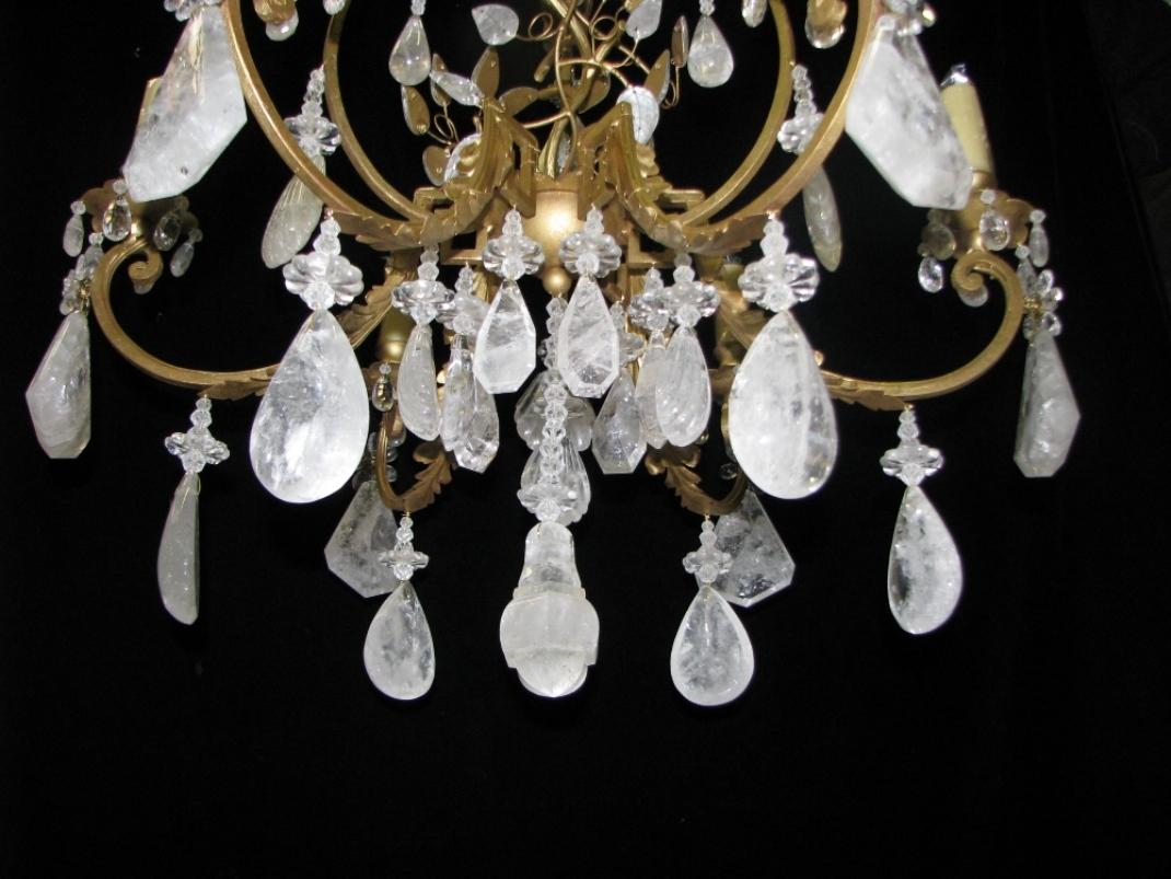 Unique  Rock Crystal chandelier, Faberge esque For Sale 8