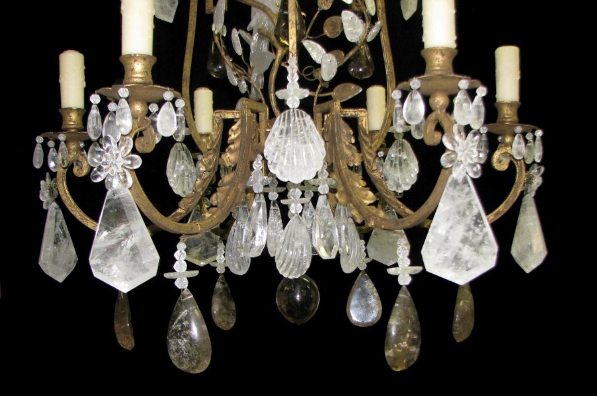 Unique  Rock Crystal chandelier, Faberge esque For Sale 9