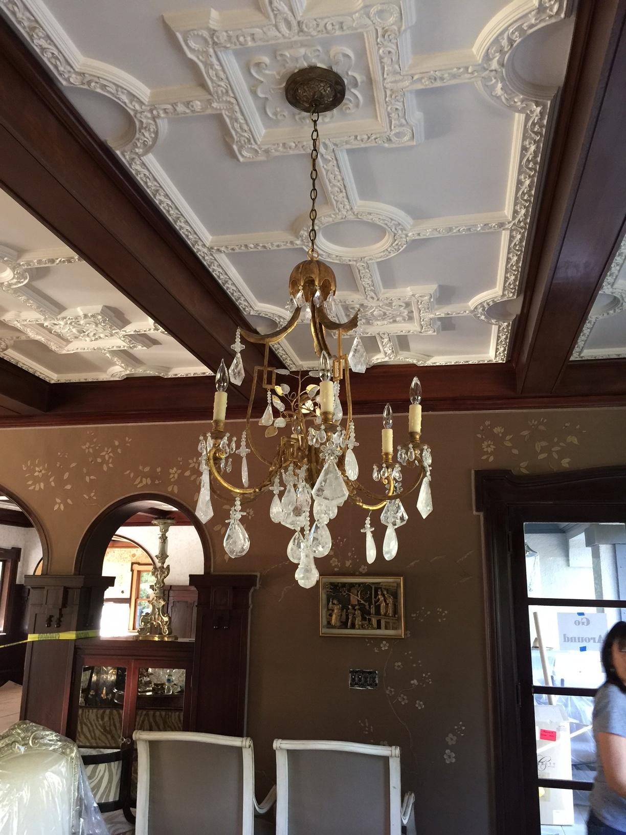 Hand-Crafted Unique  Rock Crystal chandelier, Faberge esque For Sale