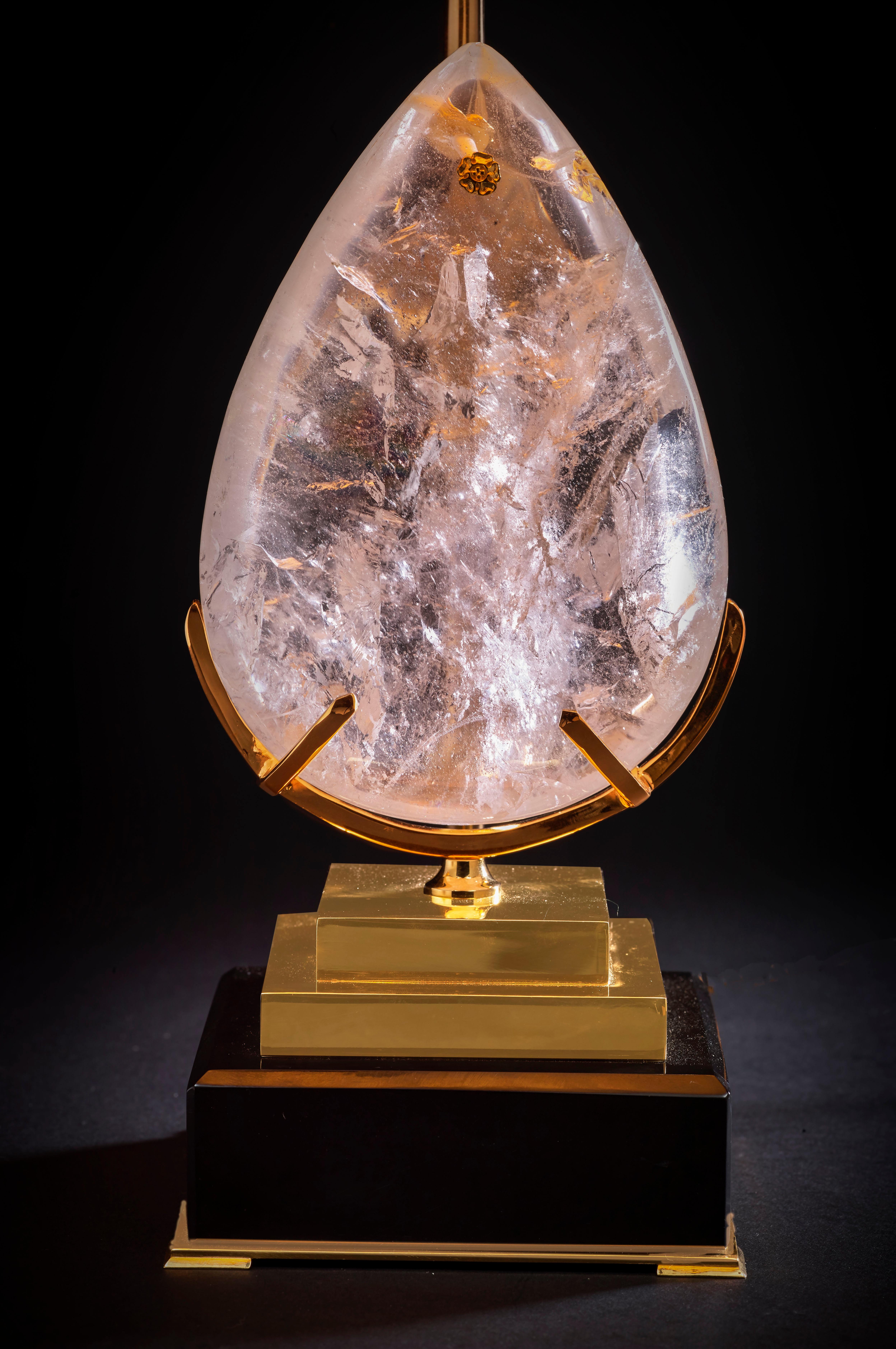 French Unique Rock Crystal Lamp, 