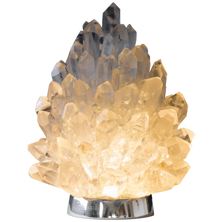 Unique Rock Crystal Lighting "Liberty" by Demian Quincke For Sale