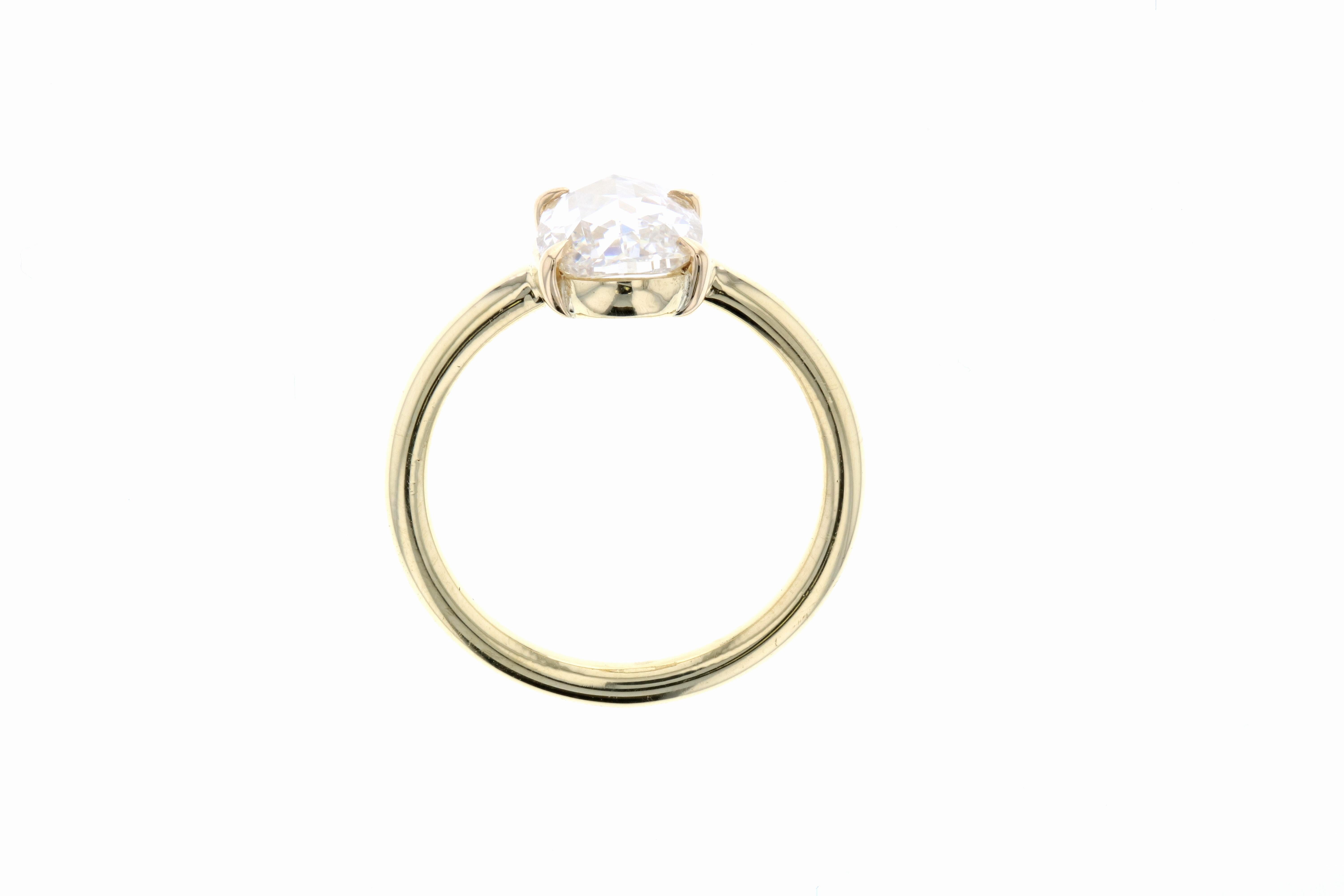rose cut oval diamond ring