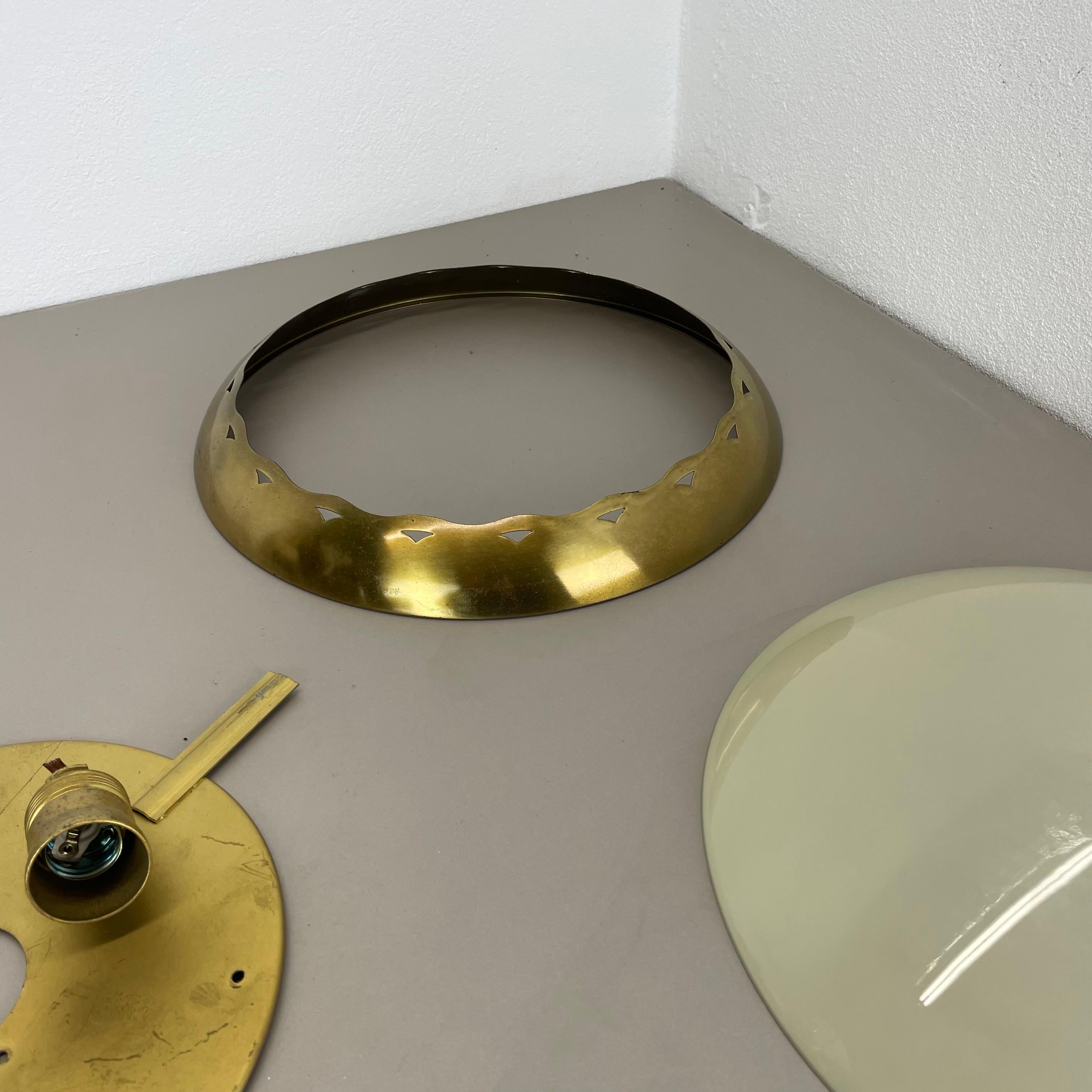 unique round 38cm Brass Gino Sarfatti Style Ceiling Light Flushmount, Italy 1950 For Sale 13