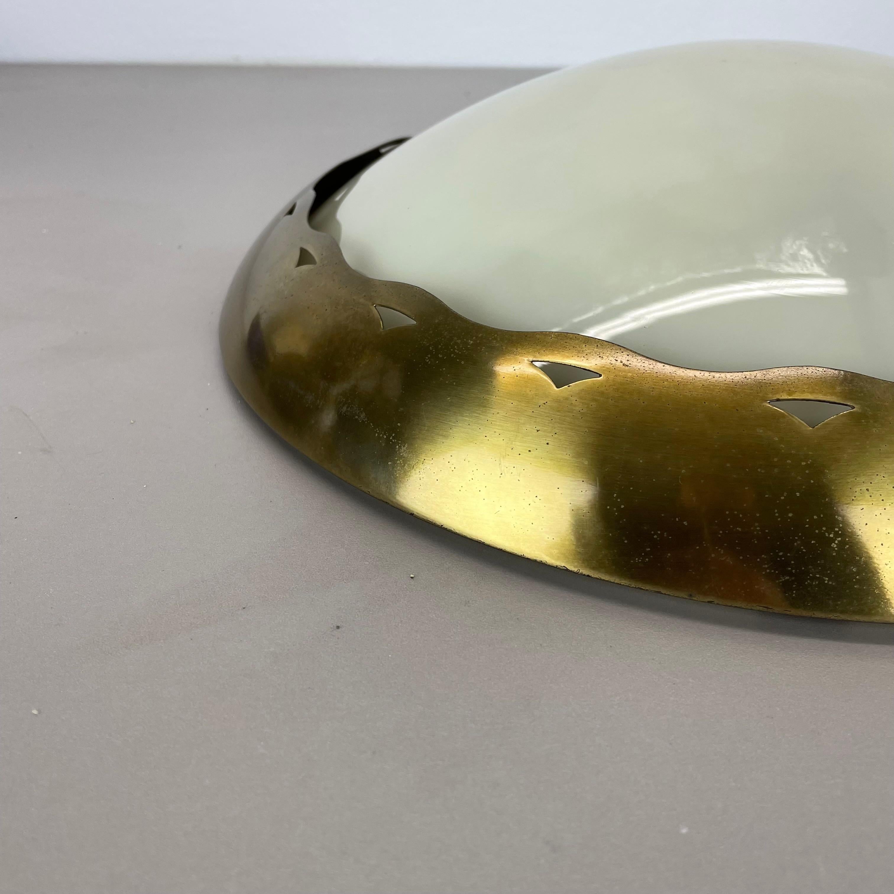 unique round 38cm Brass Gino Sarfatti Style Ceiling Light Flushmount, Italy 1950 For Sale 2