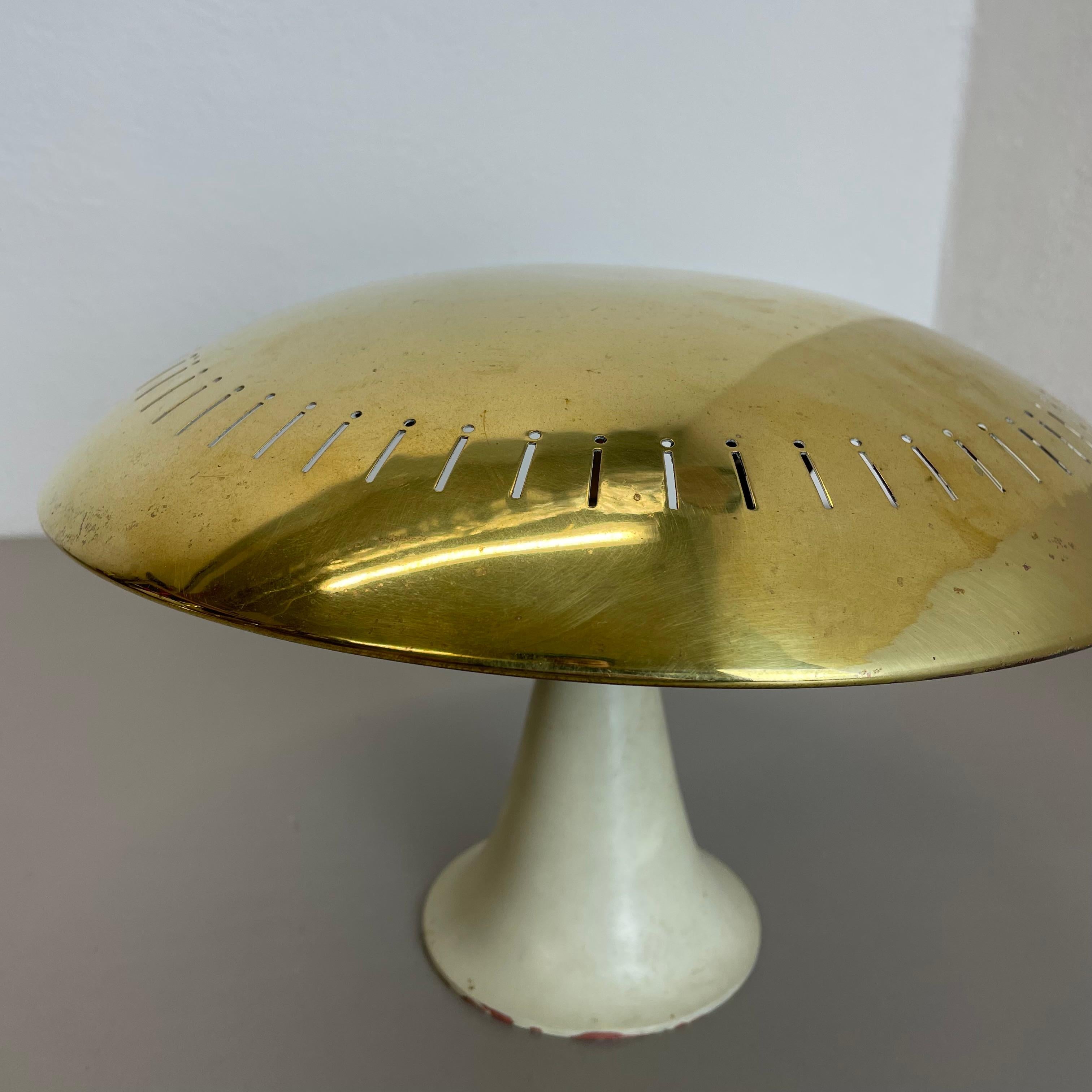 unique round  Brass Gino Sarfatti Style Ceiling Light Flushmount, Italy 1950s 3