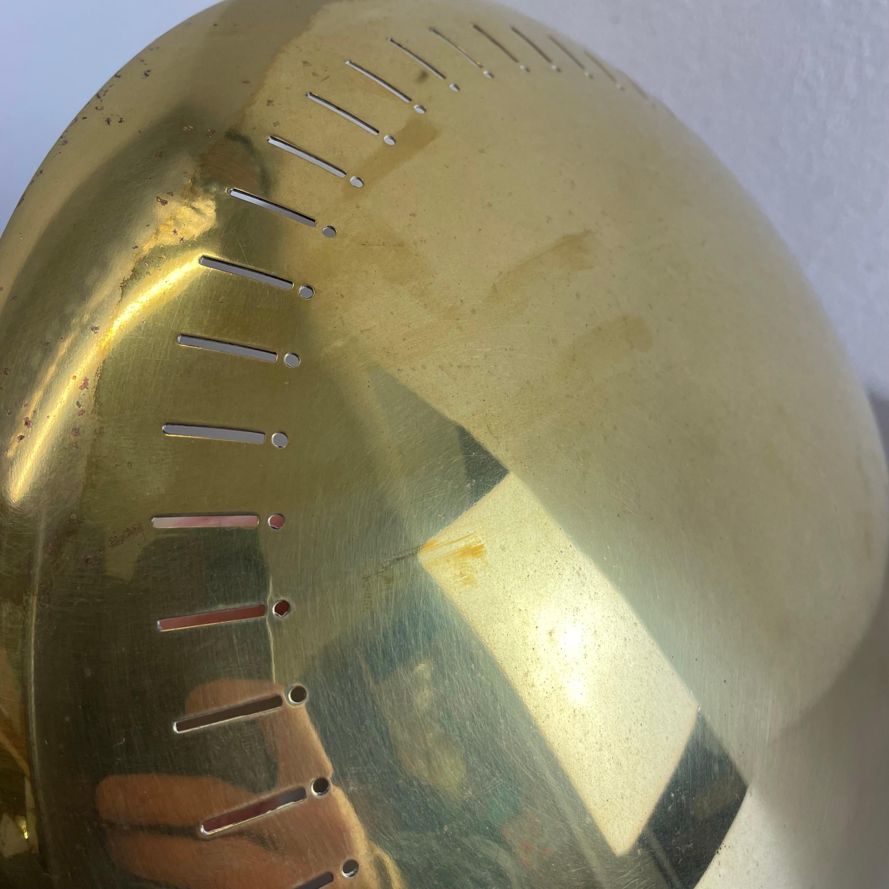 unique round  Brass Gino Sarfatti Style Ceiling Light Flushmount, Italy 1950s 5