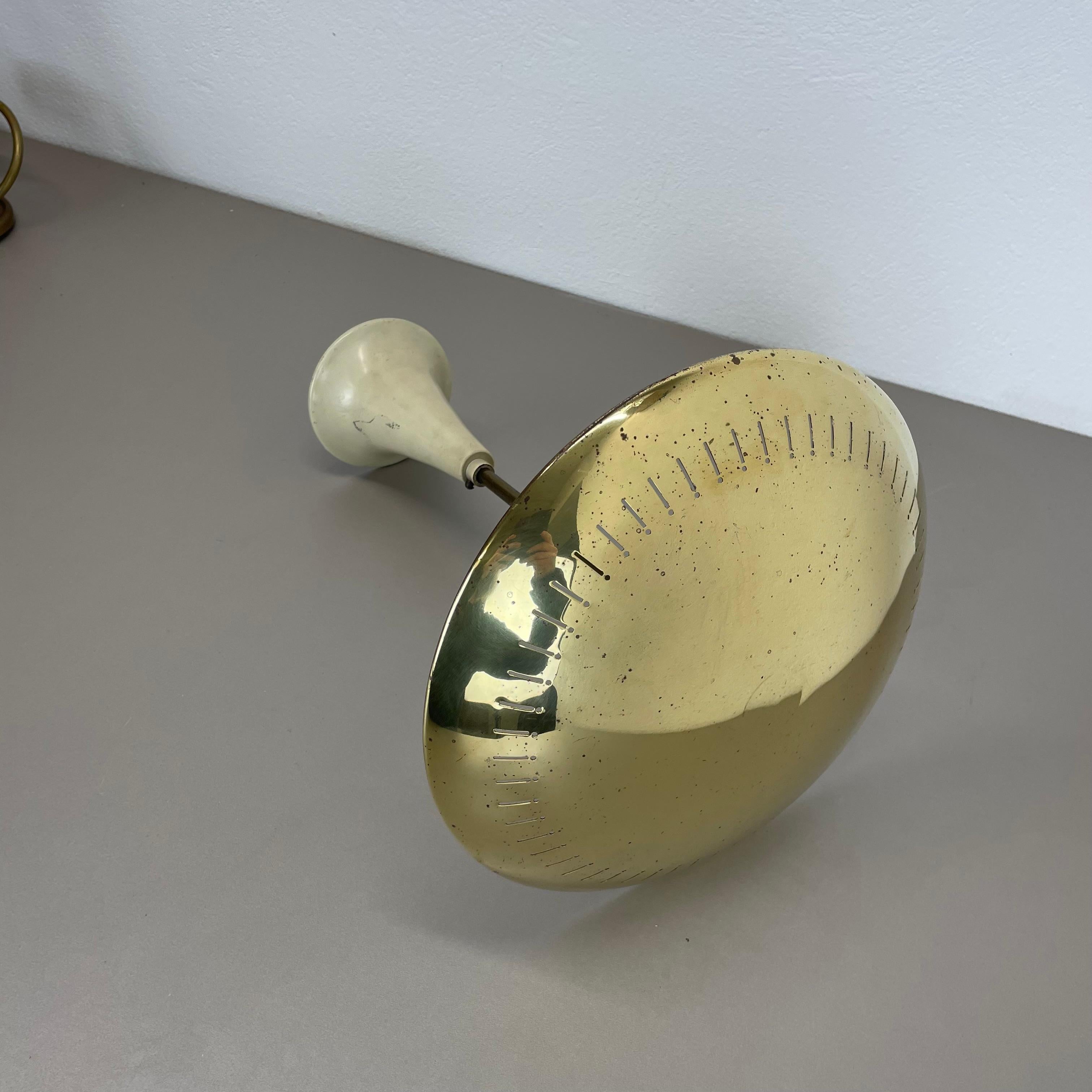 unique round  Brass Gino Sarfatti Style Ceiling Light Flushmount, Italy 1950s For Sale 6