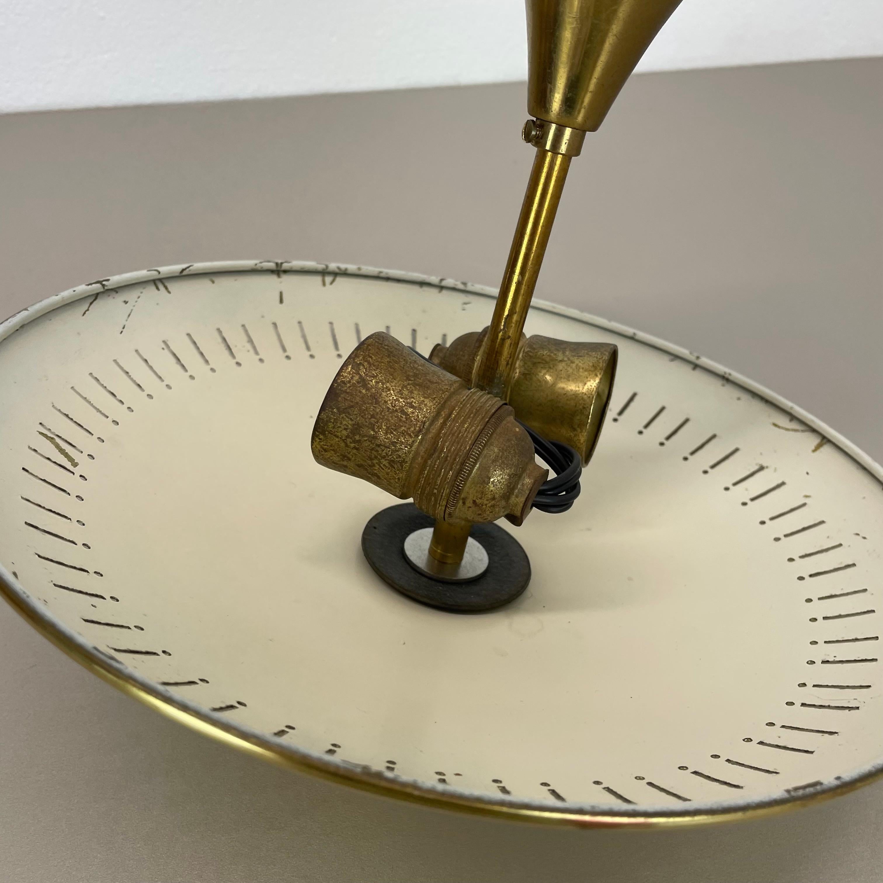 unique round  Brass Gino Sarfatti Style Ceiling Light Flushmount, Italy 1950s For Sale 7