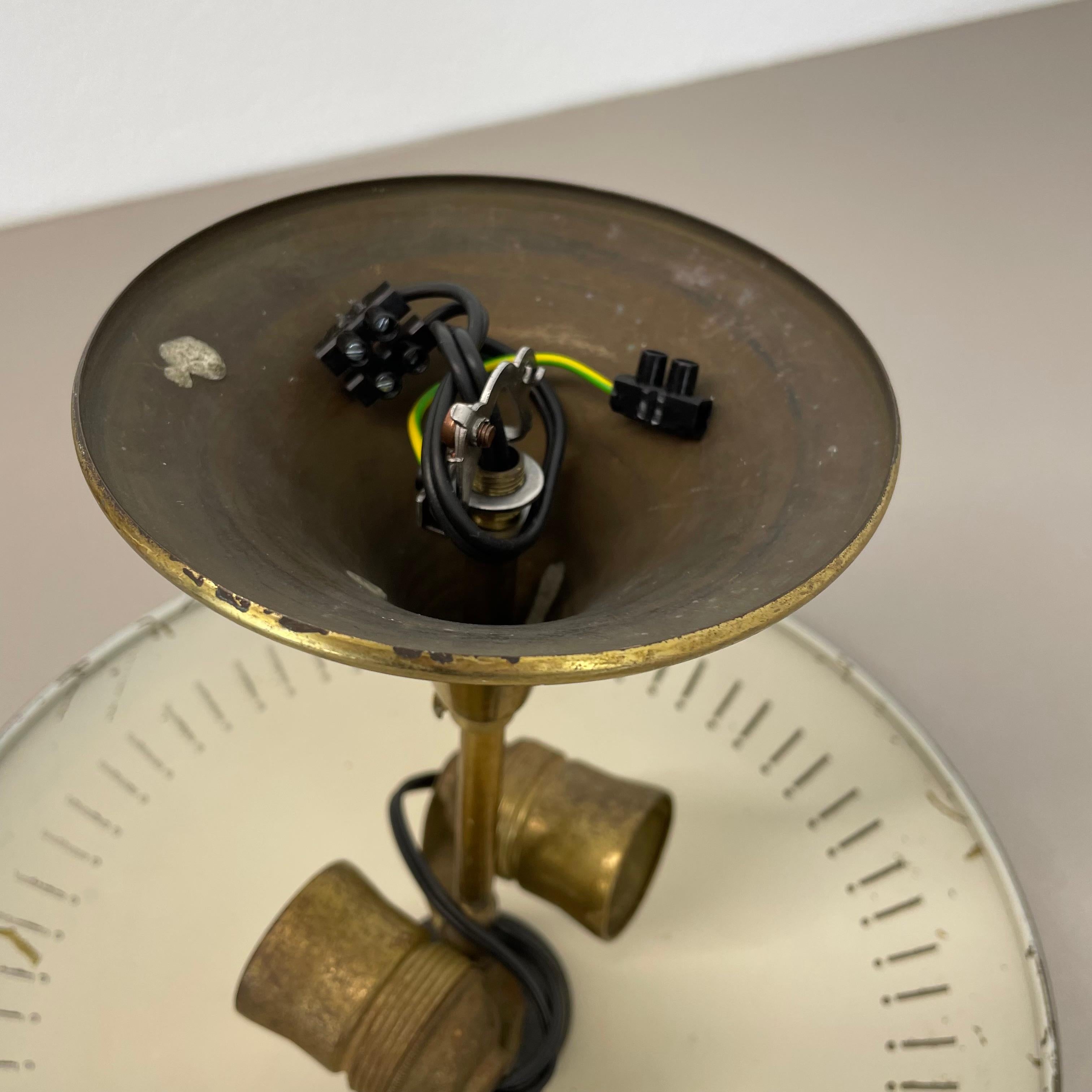 unique round  Brass Gino Sarfatti Style Ceiling Light Flushmount, Italy 1950s For Sale 10