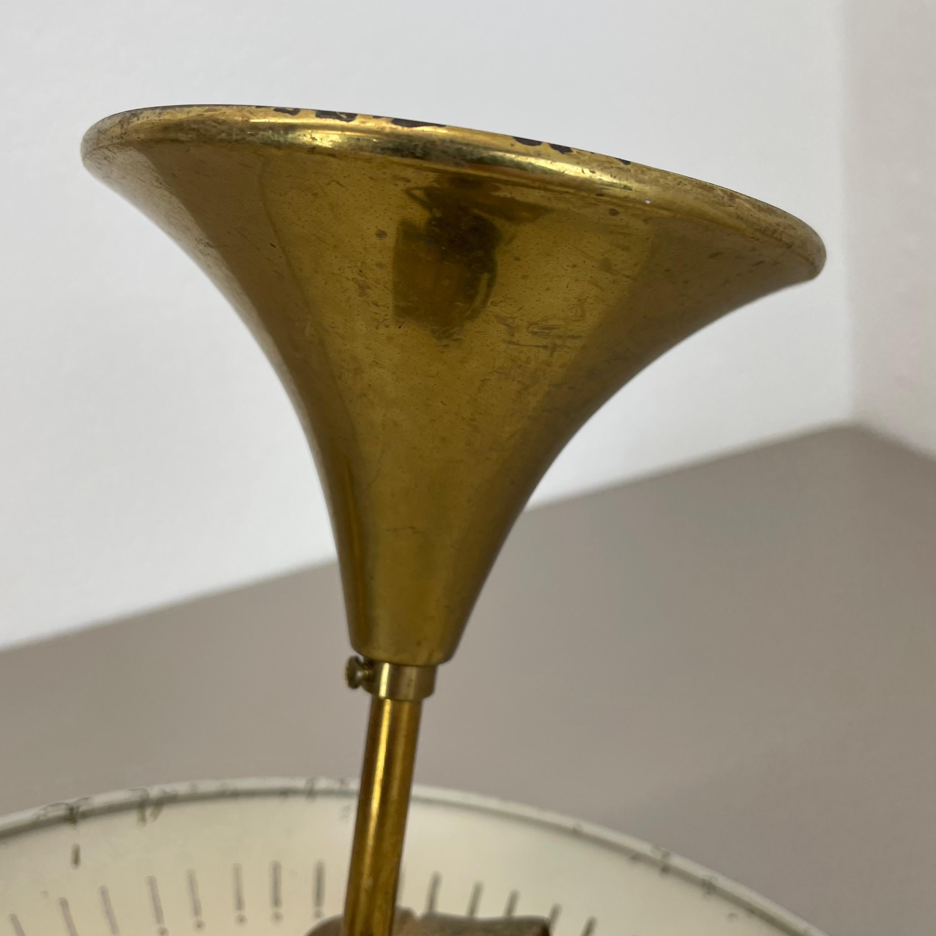 unique round  Brass Gino Sarfatti Style Ceiling Light Flushmount, Italy 1950s For Sale 11