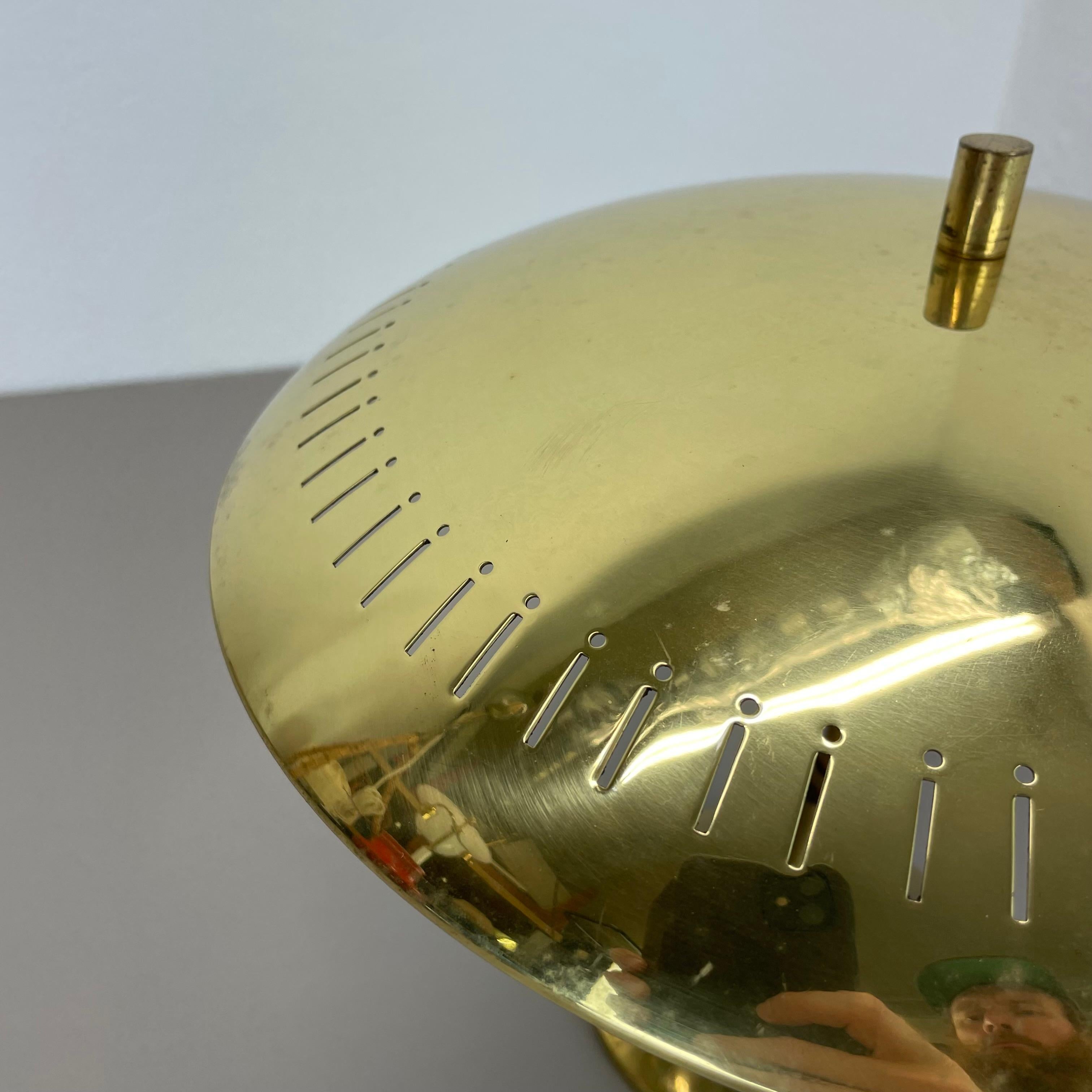 20th Century unique round  Brass Gino Sarfatti Style Ceiling Light Flushmount, Italy 1950s For Sale