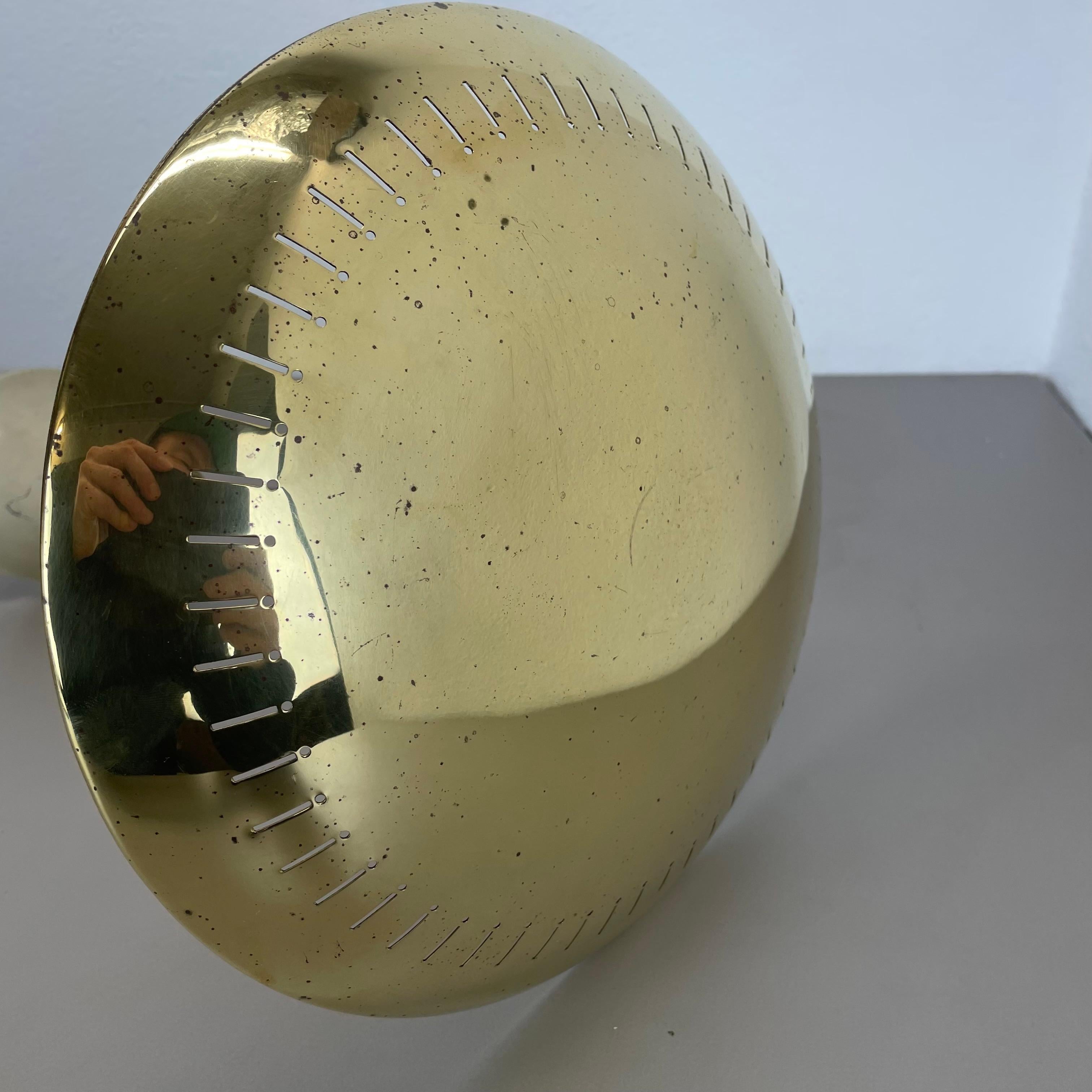 20th Century unique round  Brass Gino Sarfatti Style Ceiling Light Flushmount, Italy 1950s For Sale