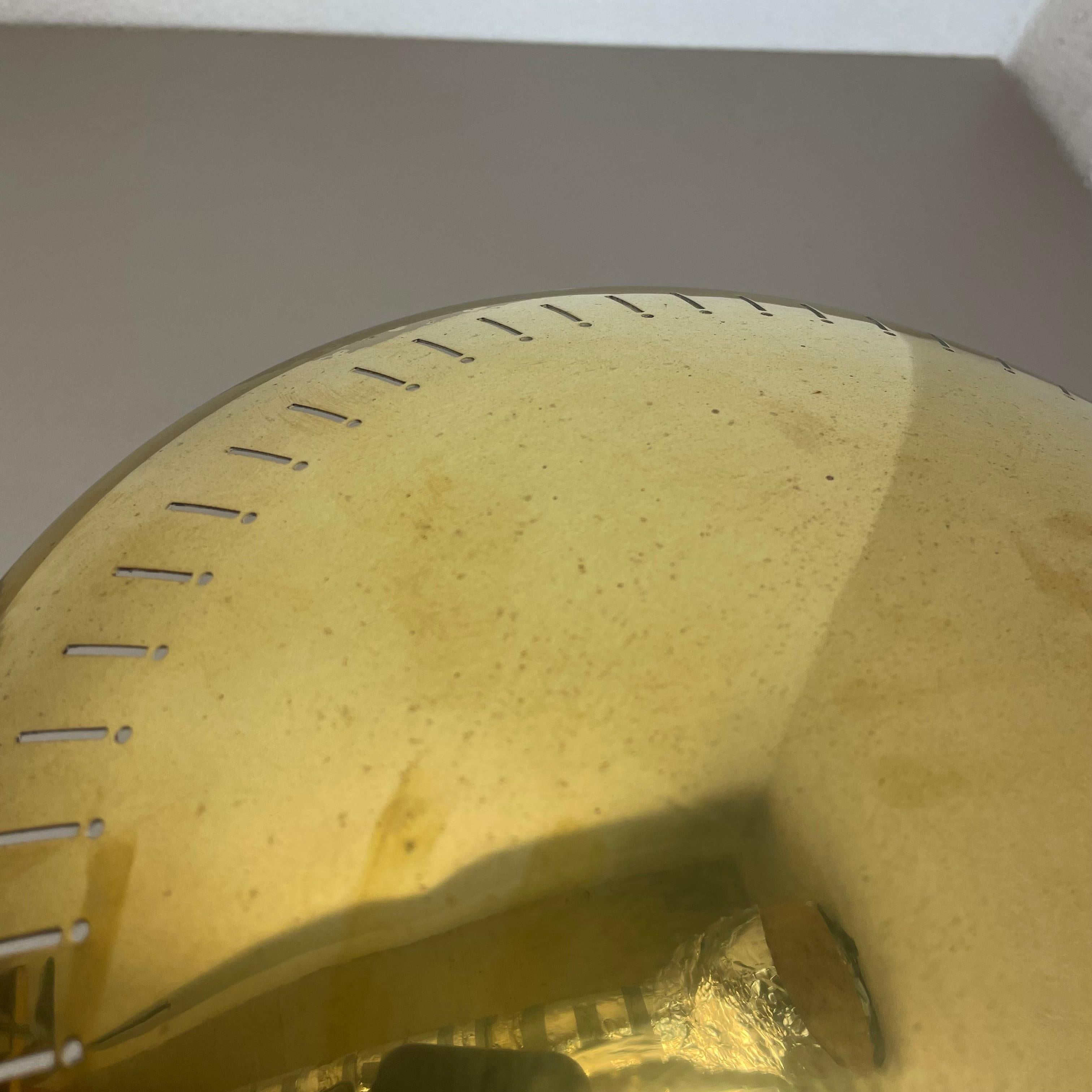 Metal unique round  Brass Gino Sarfatti Style Ceiling Light Flushmount, Italy 1950s