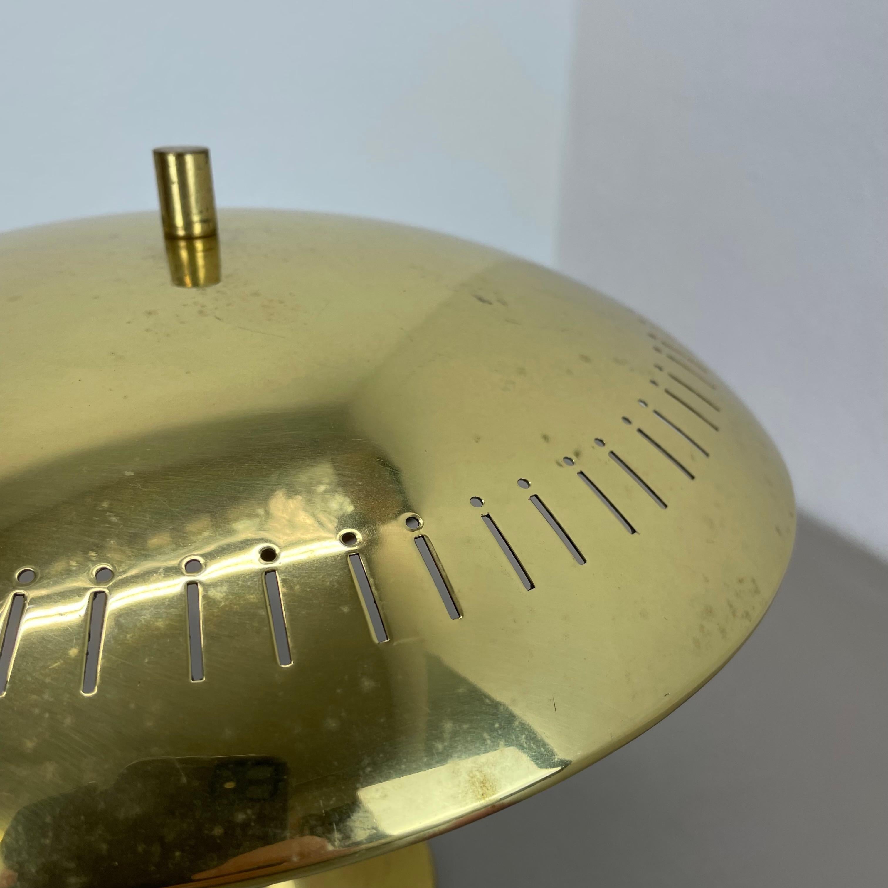 Metal unique round  Brass Gino Sarfatti Style Ceiling Light Flushmount, Italy 1950s For Sale