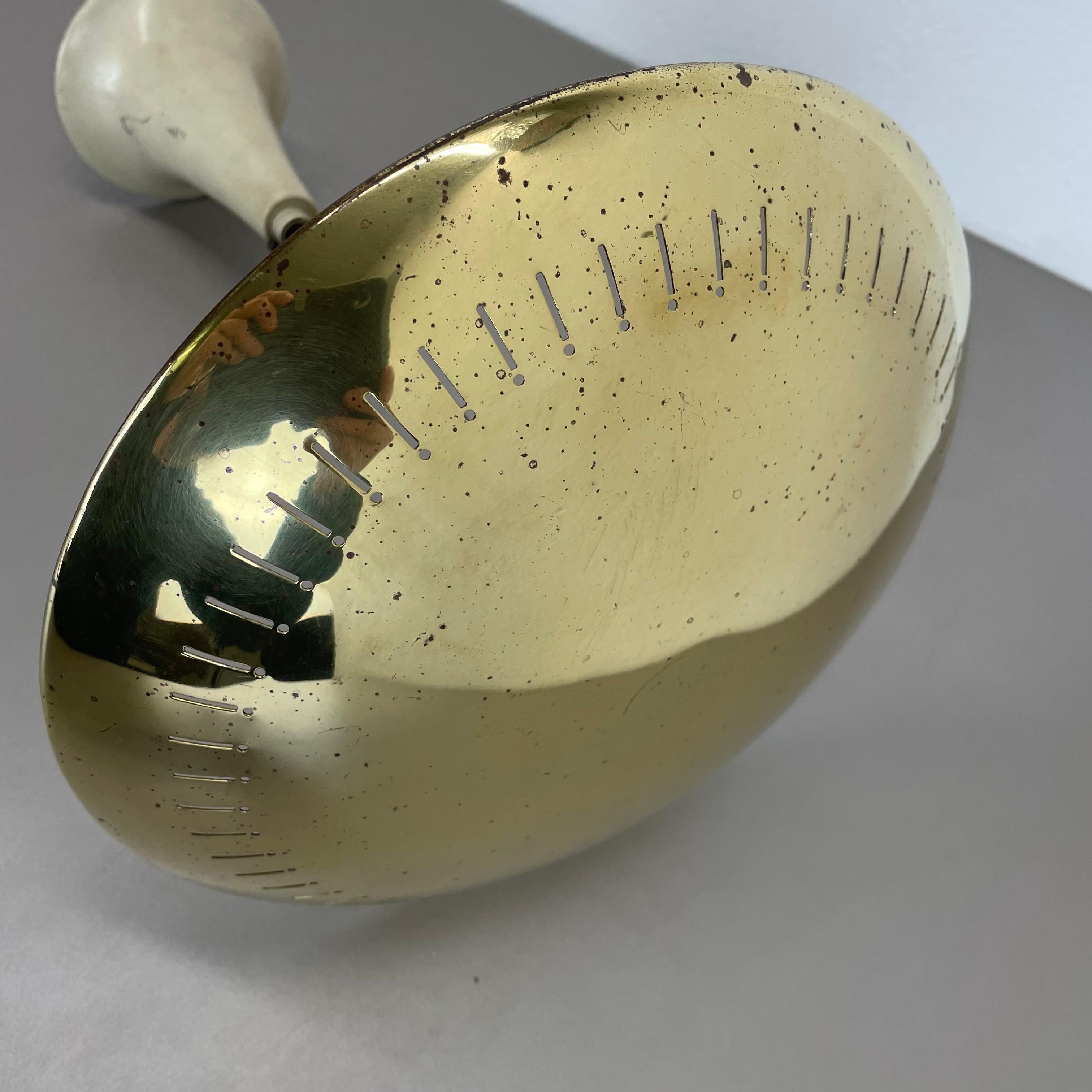 Metal unique round  Brass Gino Sarfatti Style Ceiling Light Flushmount, Italy 1950s For Sale