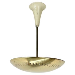 unique round  Brass Gino Sarfatti Style Ceiling Light Flushmount, Italy 1950s