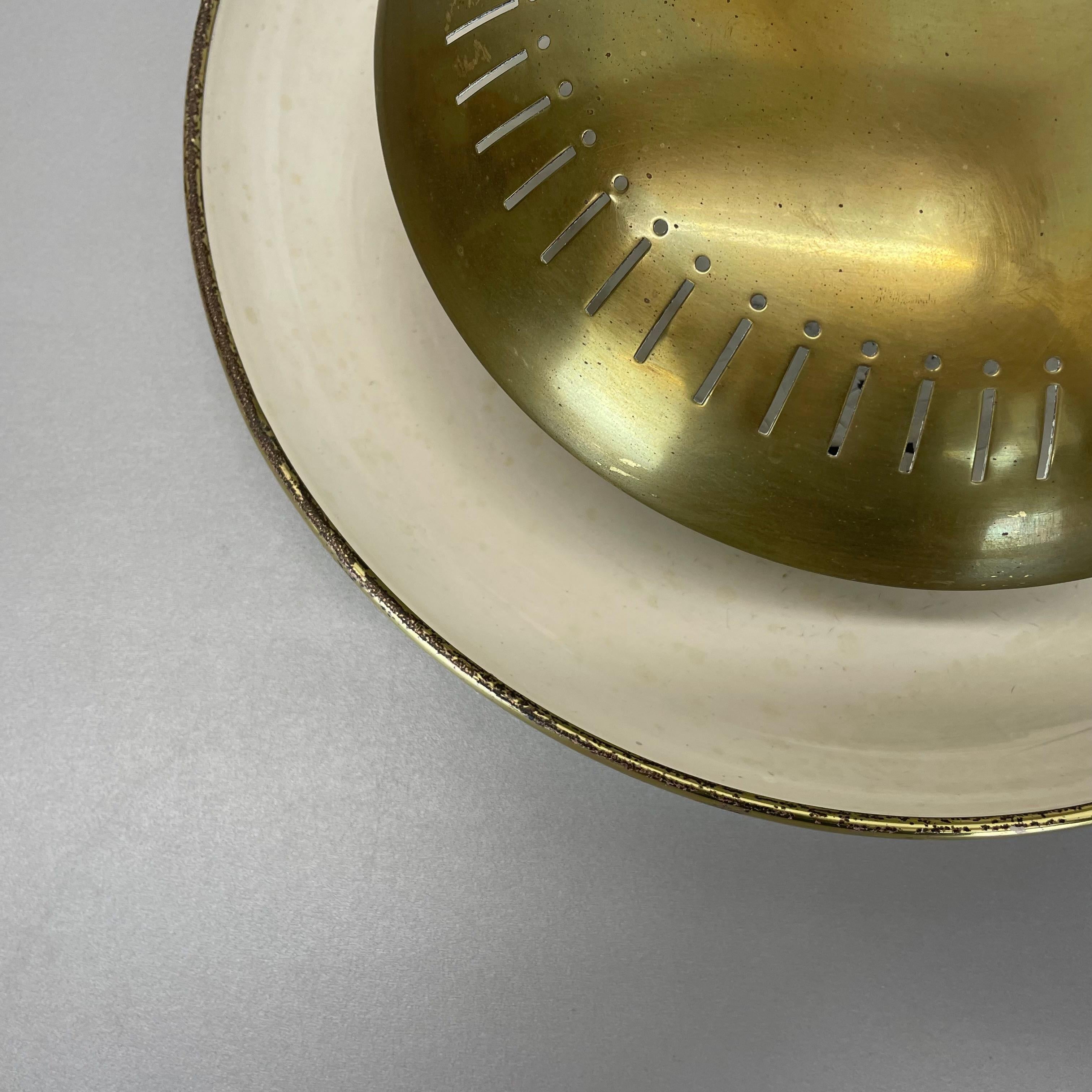 unique round  Brass Gino Sarfatti Style wall Ceiling Light, Italy 1950s For Sale 3