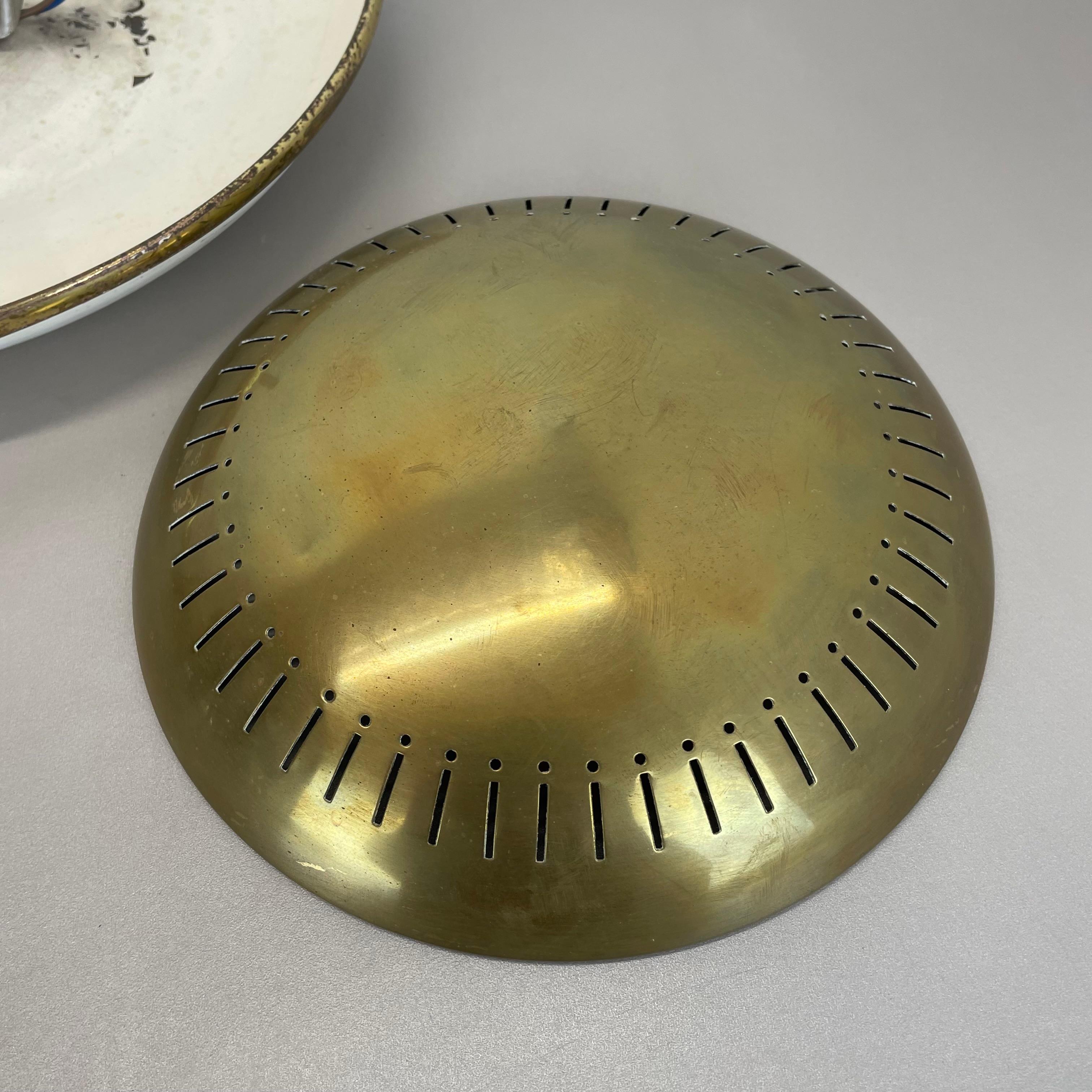 unique round  Brass Gino Sarfatti Style wall Ceiling Light, Italy 1950s For Sale 5