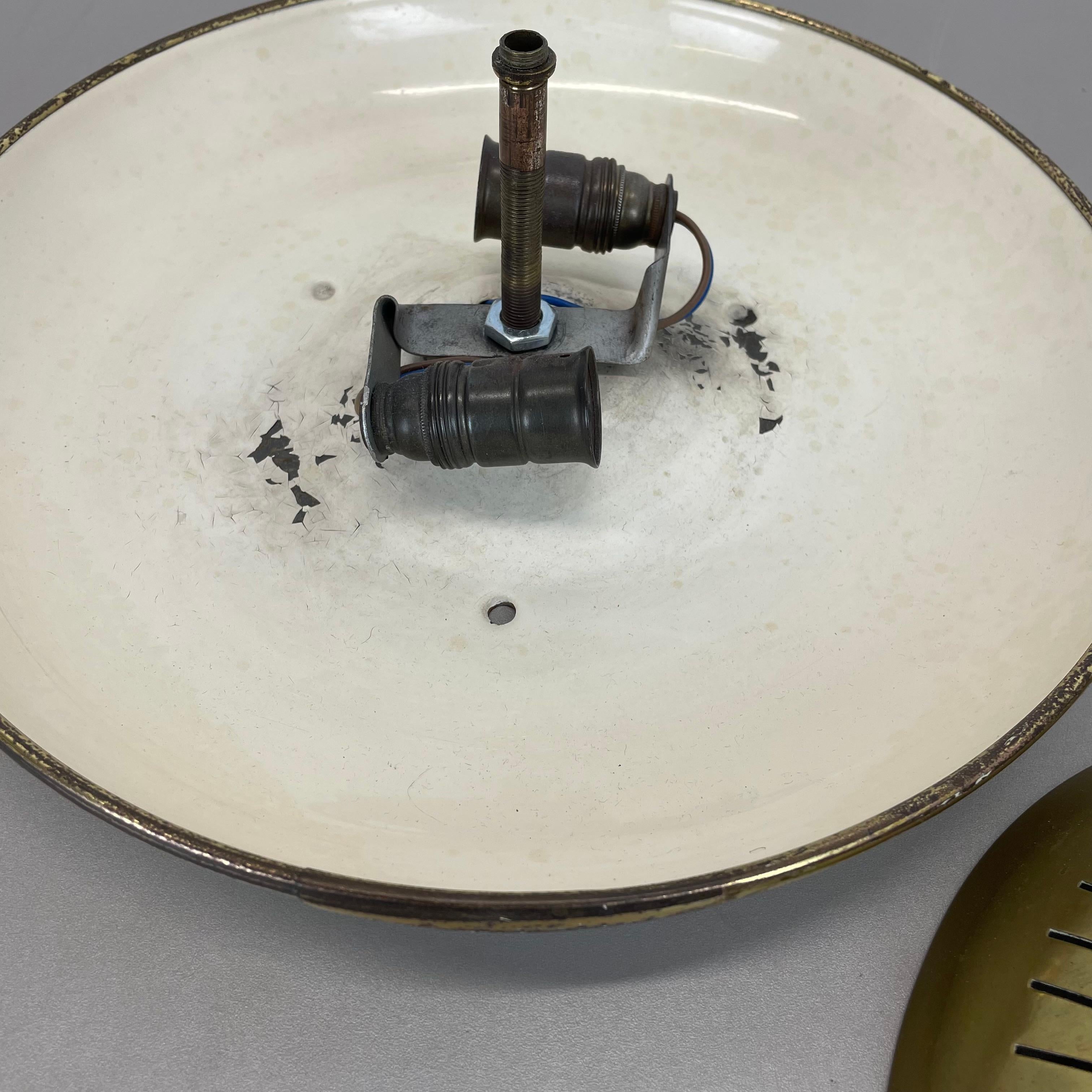 unique round  Brass Gino Sarfatti Style wall Ceiling Light, Italy 1950s For Sale 9