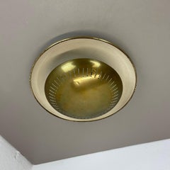 unique round  Brass Gino Sarfatti Style wall Ceiling Light, Italy 1950s