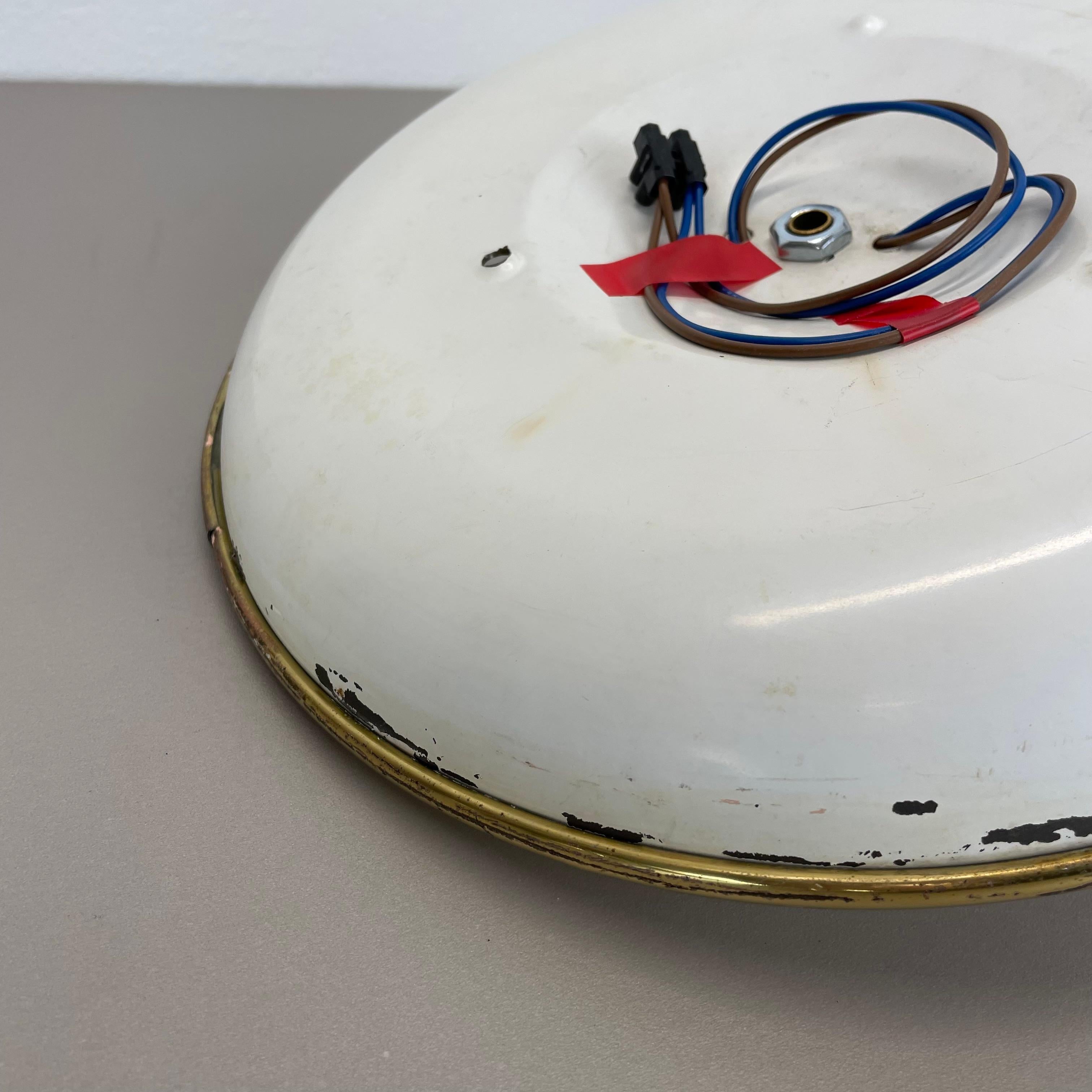 unique round  Brass Gino Sarfatti Style wall Ceiling Light, Italy 1950s For Sale 13