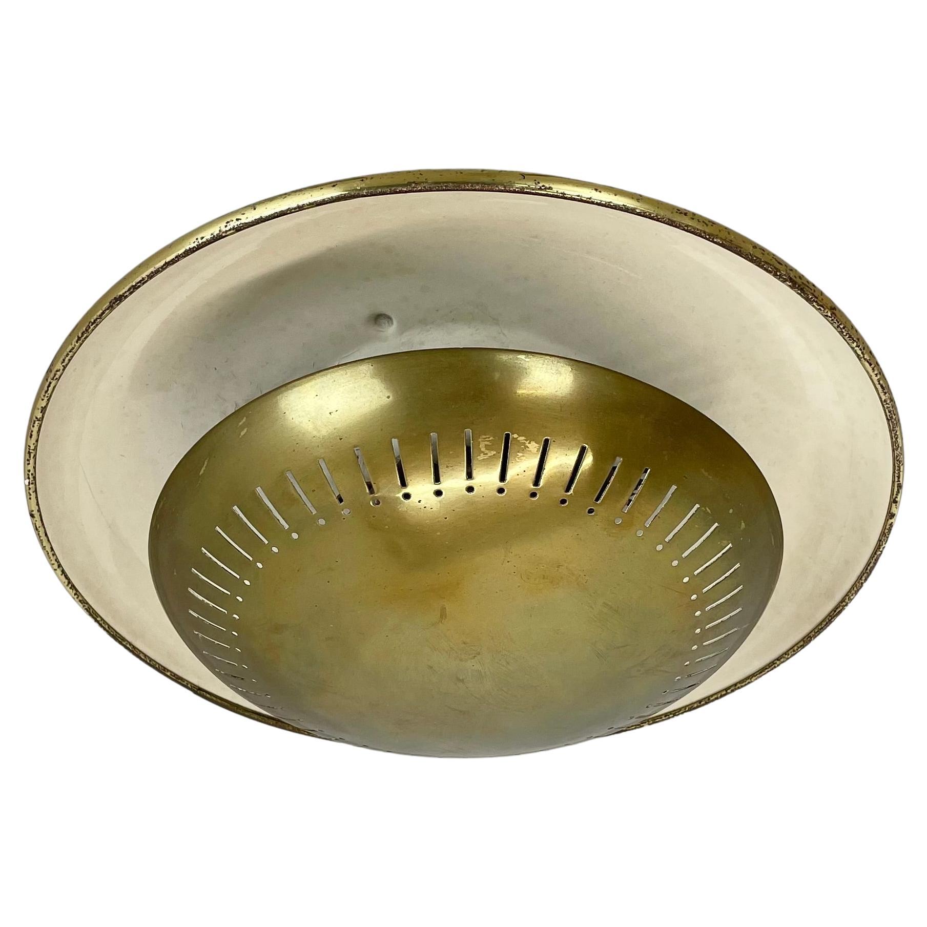 unique round  Brass Gino Sarfatti Style wall Ceiling Light, Italy 1950s