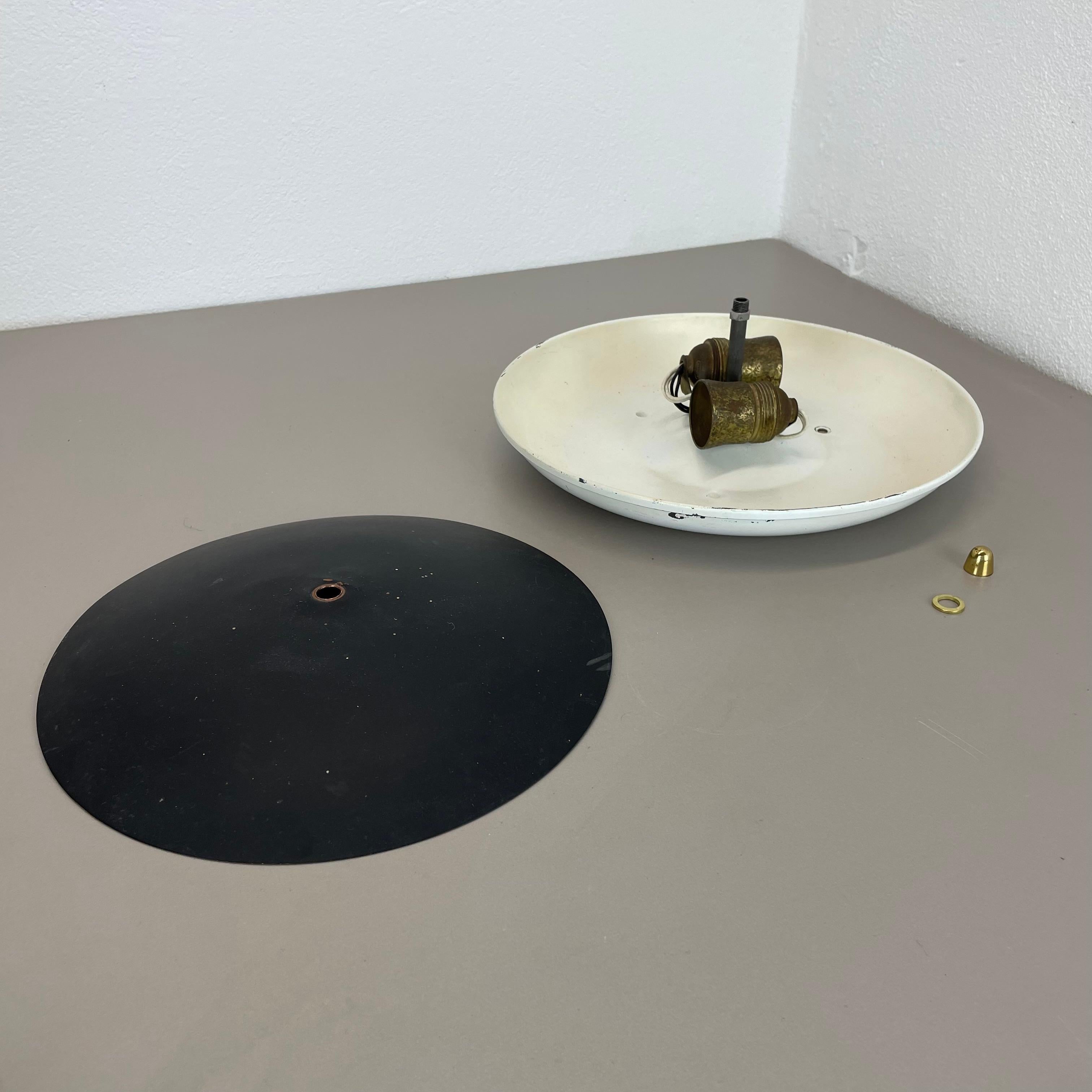 unique métal rond Gino Sarfatti Style Ceiling Wall Light Flushmount Italie 1950s en vente 9
