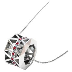 Einzigartiger eleganter Rubin-Diamant-Anhänger aus Weiß 18K Gold für ihn für ihn