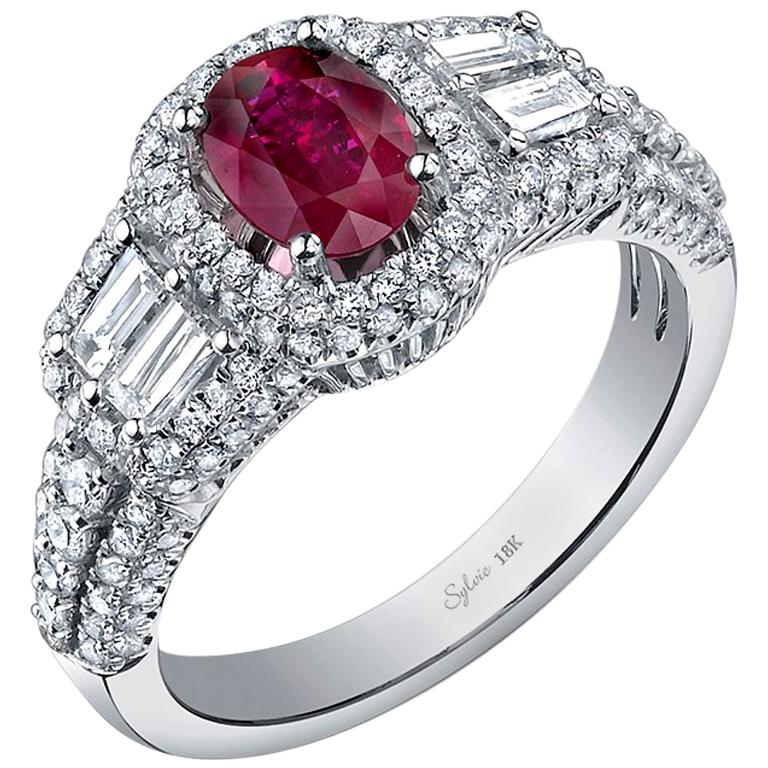 Unique Ruby Engagement Ring For Sale