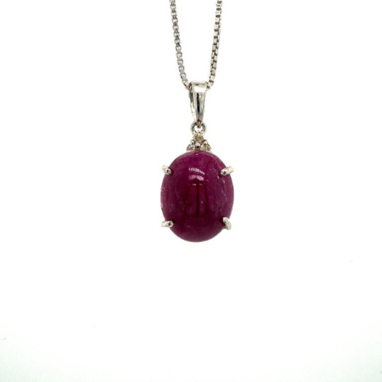 Contemporary Unique Ruby Pendant Necklace for Wedding Crafted in .925 Sterling Silver For Sale