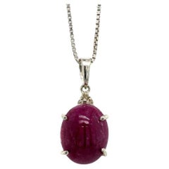 Unique Ruby Pendant Necklace for Wedding Crafted in .925 Sterling Silver