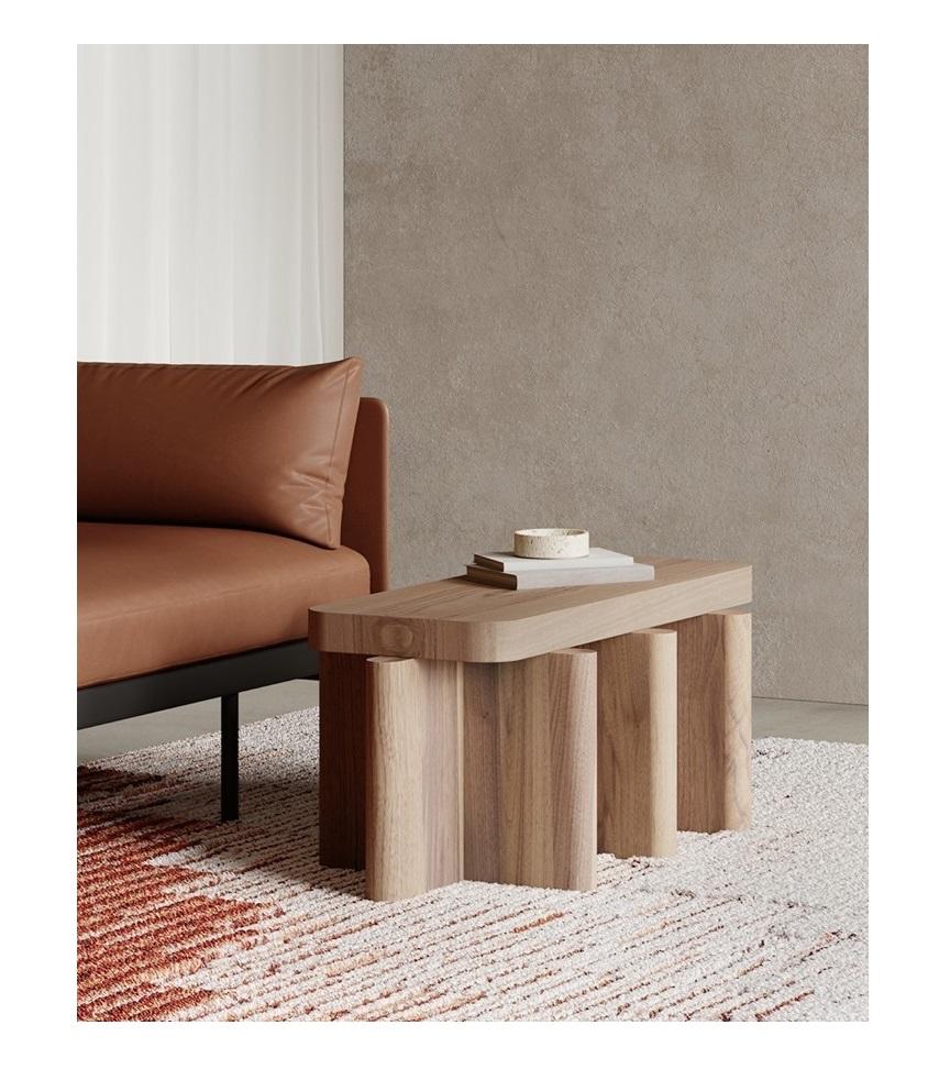 Tabouret en bois massif rouge poussière rustique unique de Cara Davide en vente 3