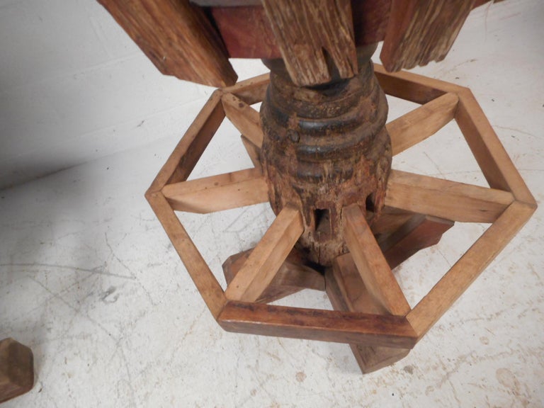 Unique Rustic Midcentury Live Edge Swivel Bar Stools For Sale at ...