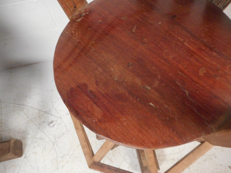Unique Rustic Midcentury Live Edge Swivel Bar Stools For Sale at ...